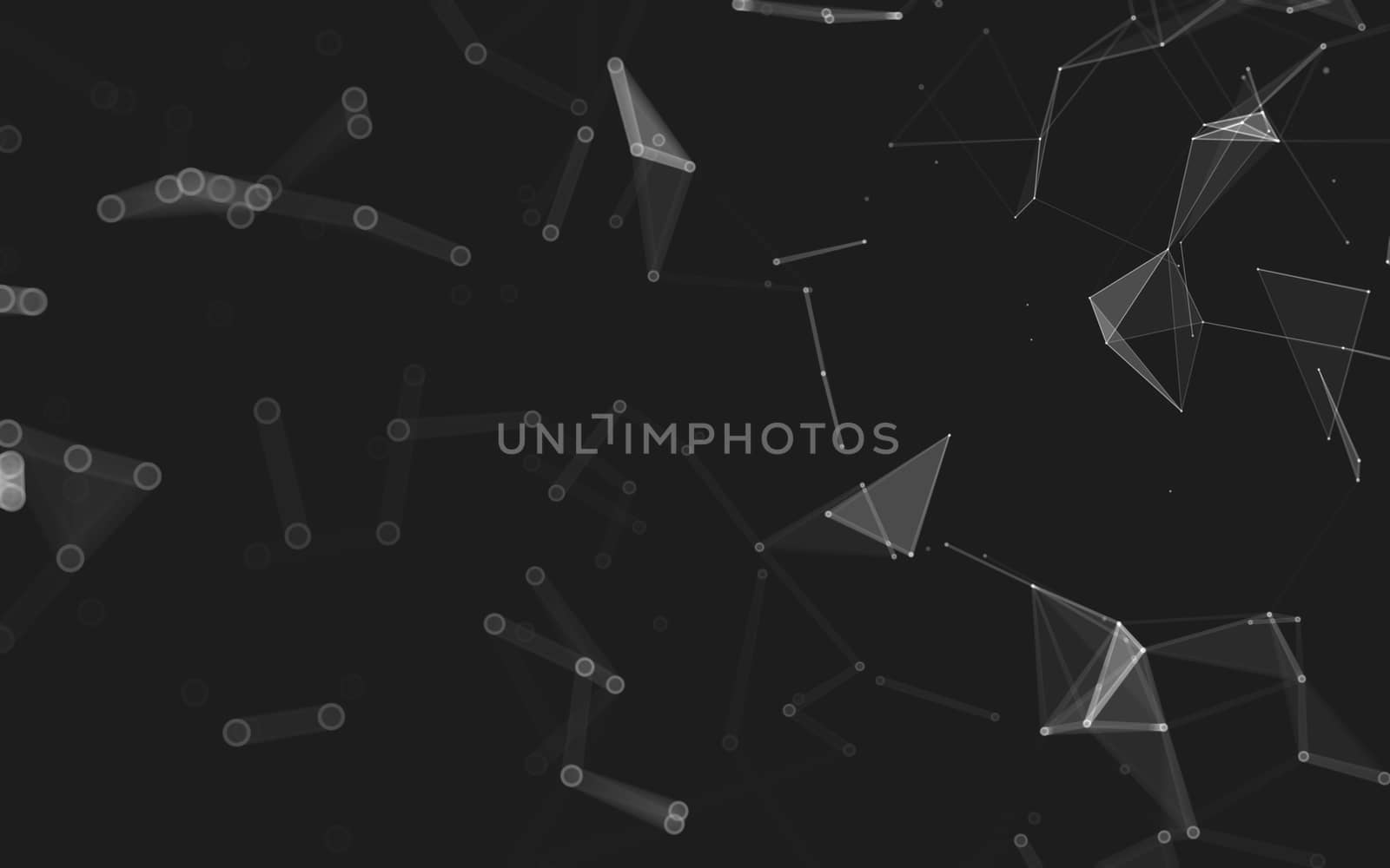 Abstract polygonal space low poly dark background, 3d rendering by teerawit