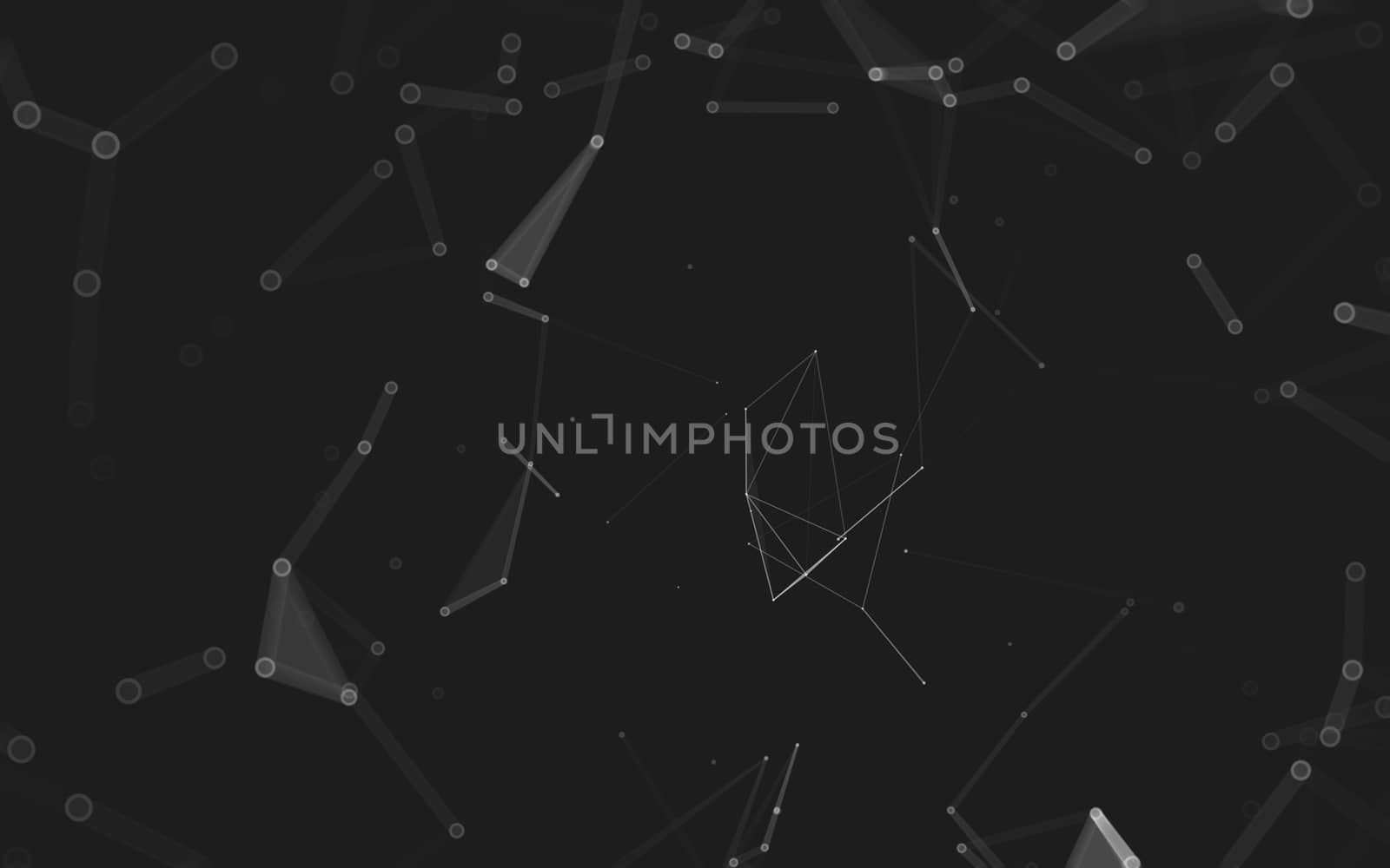 Abstract polygonal space low poly dark background, 3d rendering by teerawit