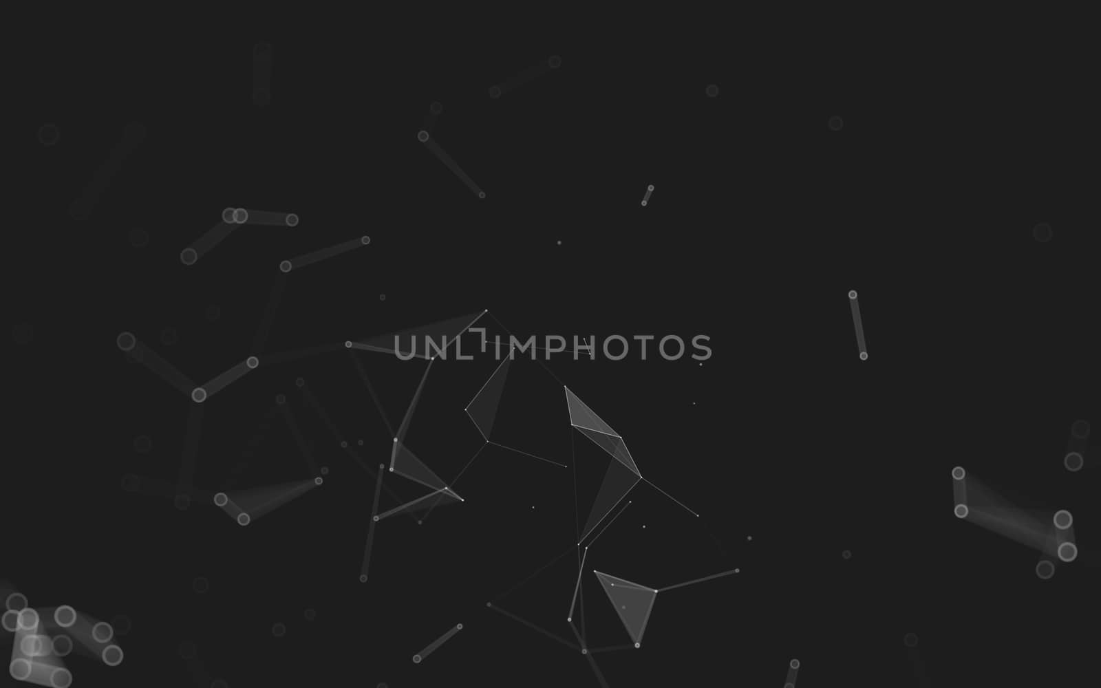 Abstract polygonal space low poly dark background with connecting dots and lines. Connection structure. 3d rendering