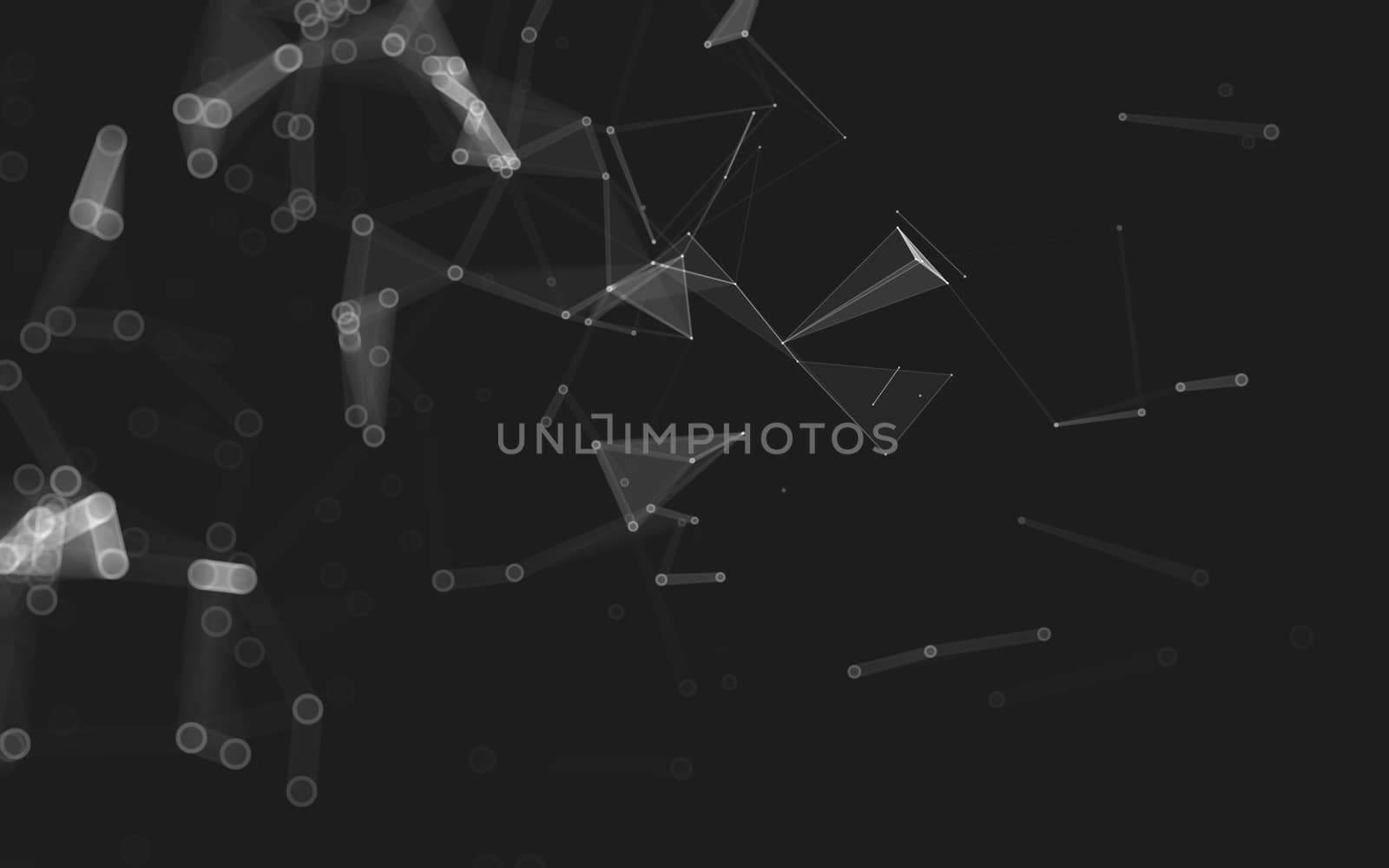 Abstract polygonal space low poly dark background, 3d rendering by teerawit