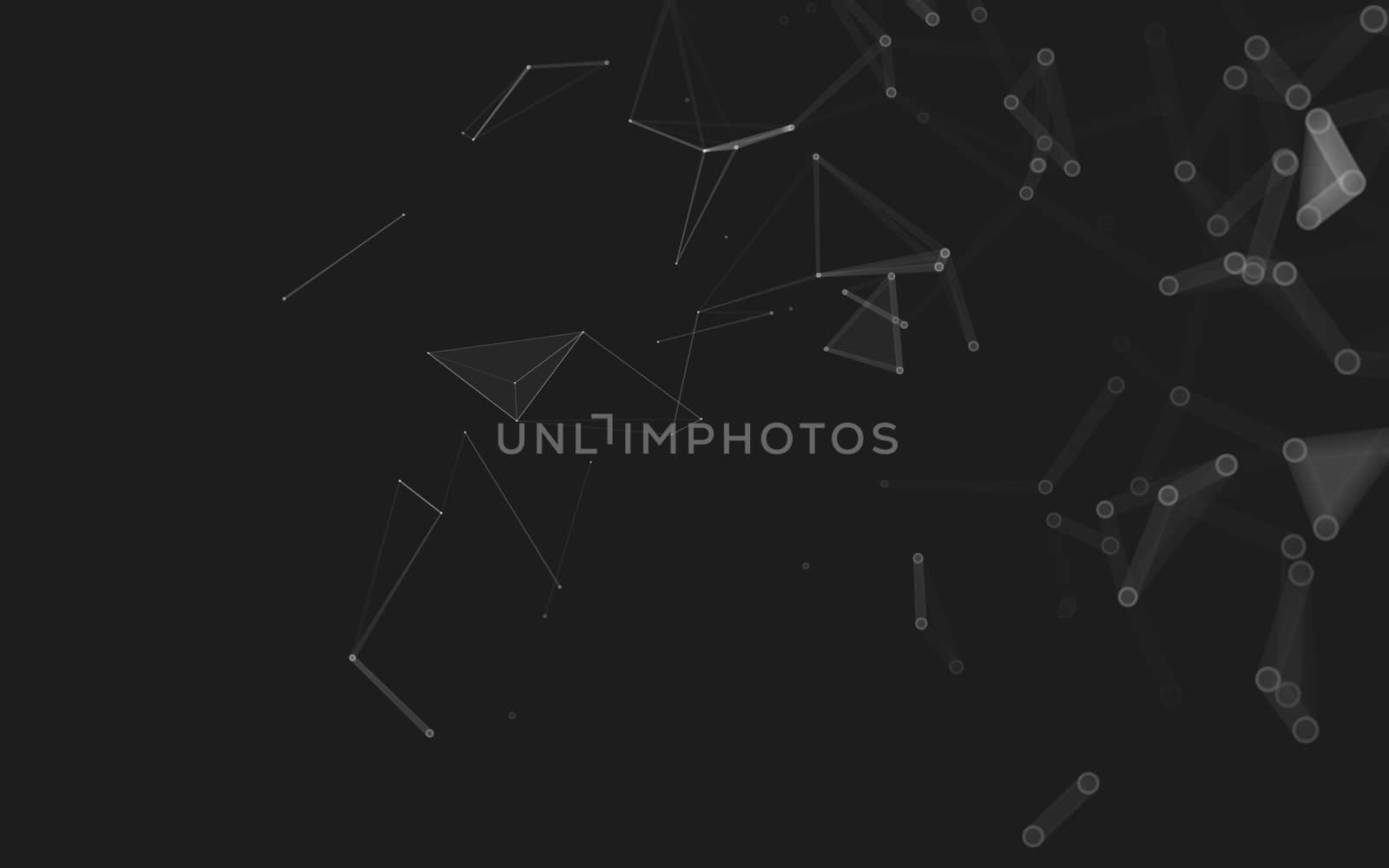 Abstract polygonal space low poly dark background with connecting dots and lines. Connection structure. 3d rendering