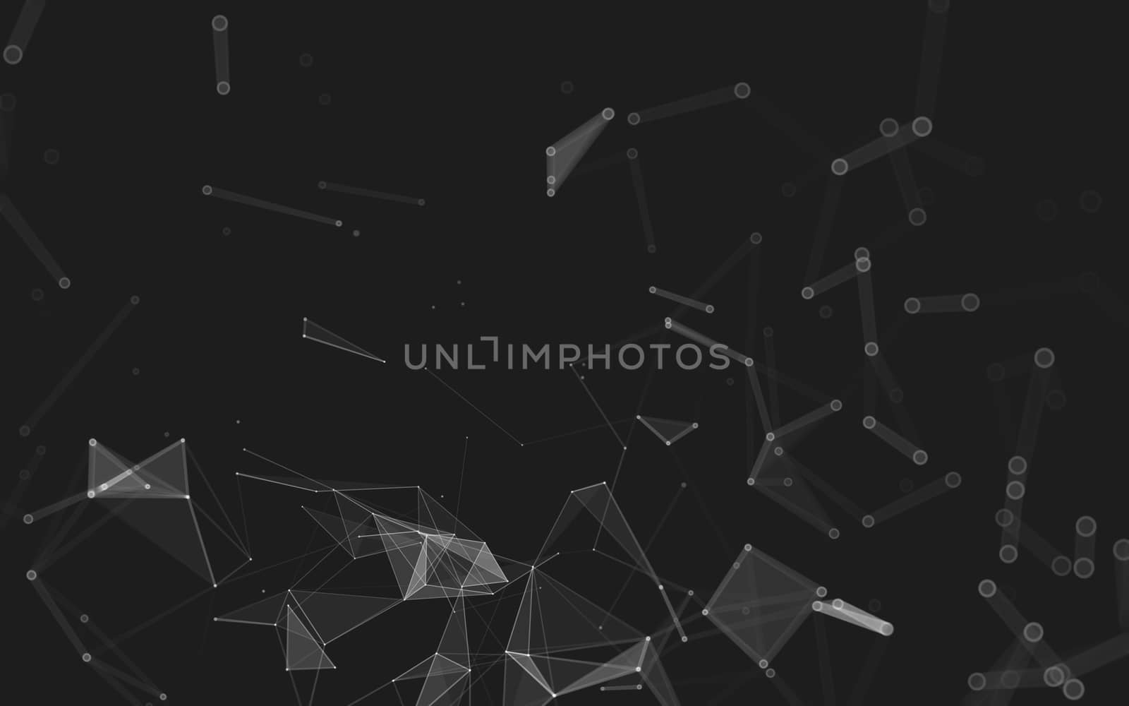 Abstract polygonal space low poly dark background with connecting dots and lines. Connection structure. 3d rendering