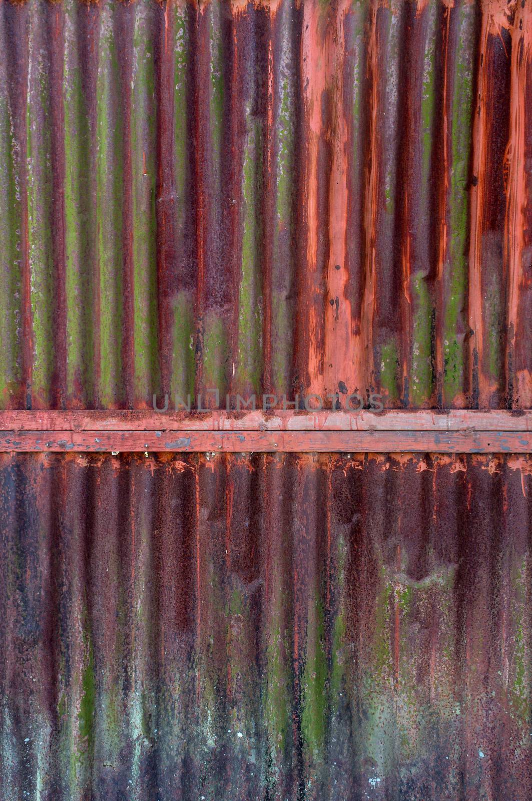 Old rust on zinc wall by koson
