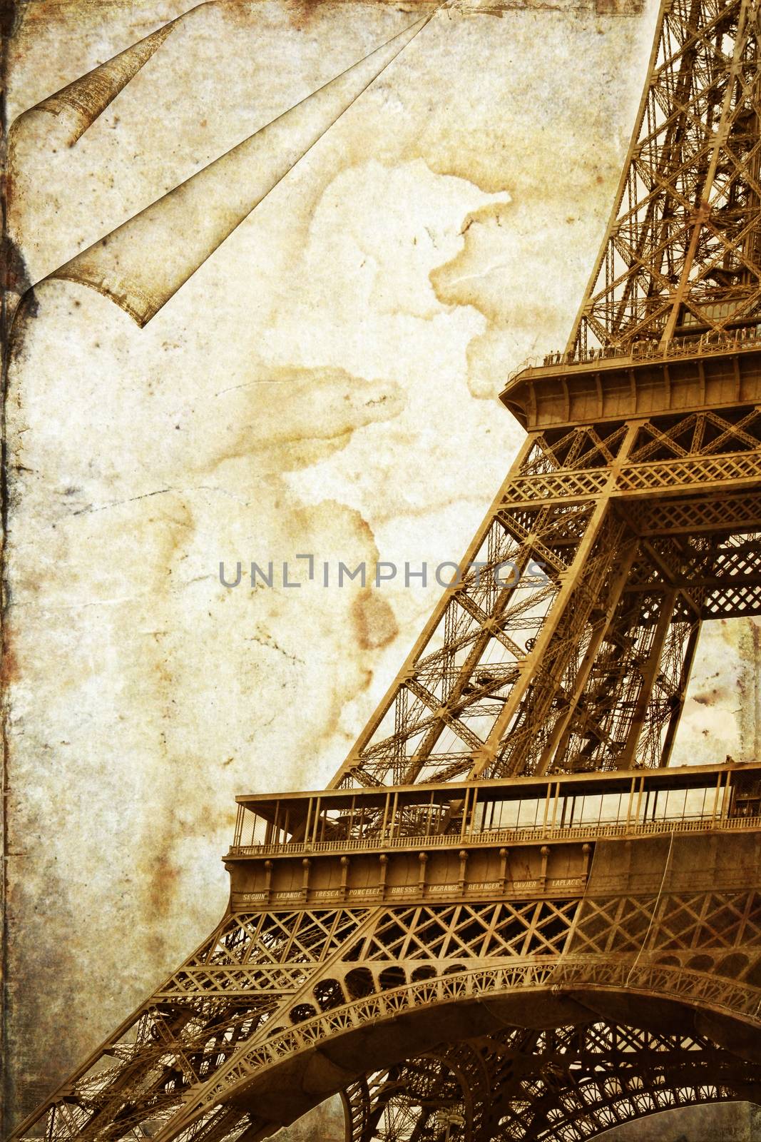 Abstract view of the Eiffel Tower in Paris. France