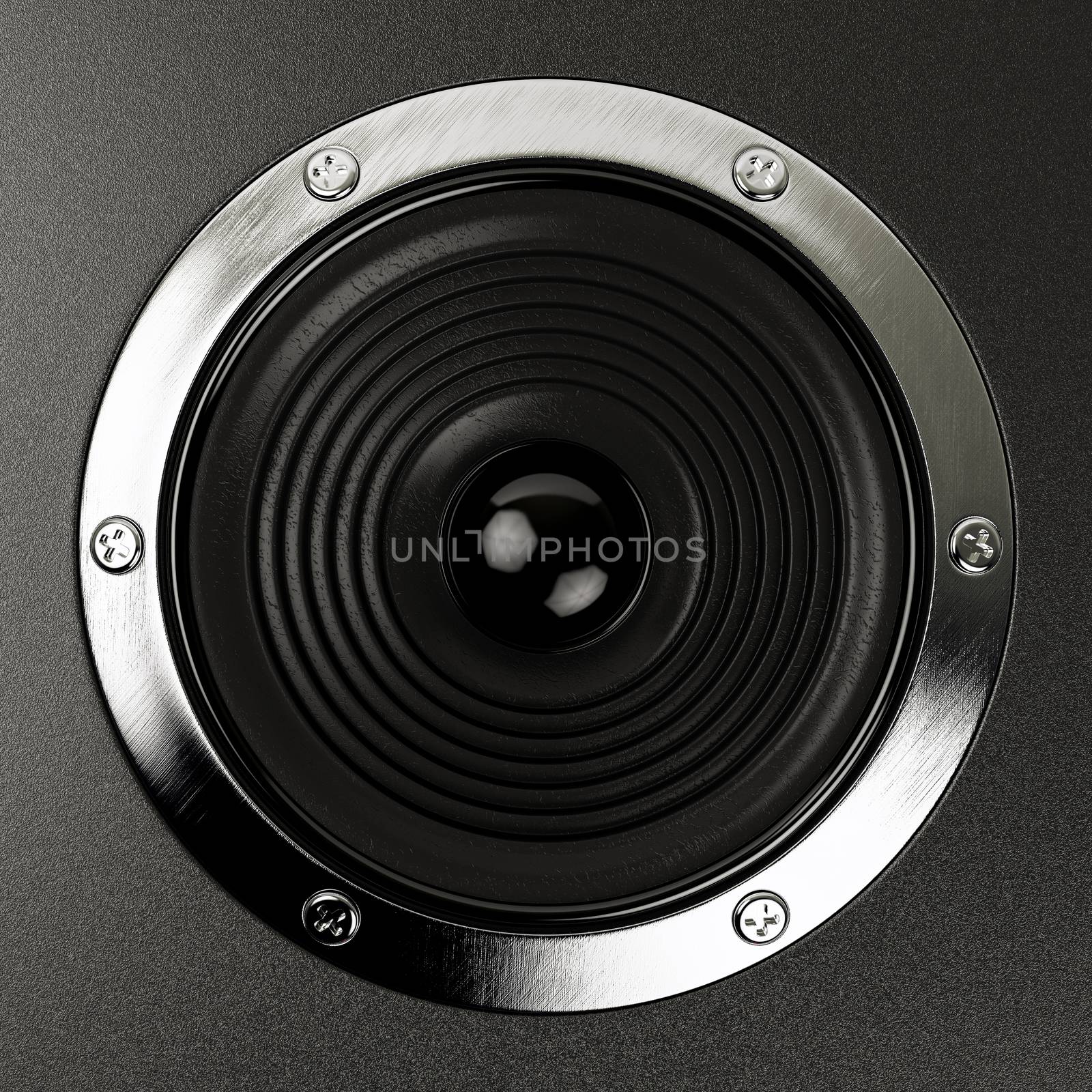 sound speakers stereo system Hi-Fi 3d illustration by Lupen