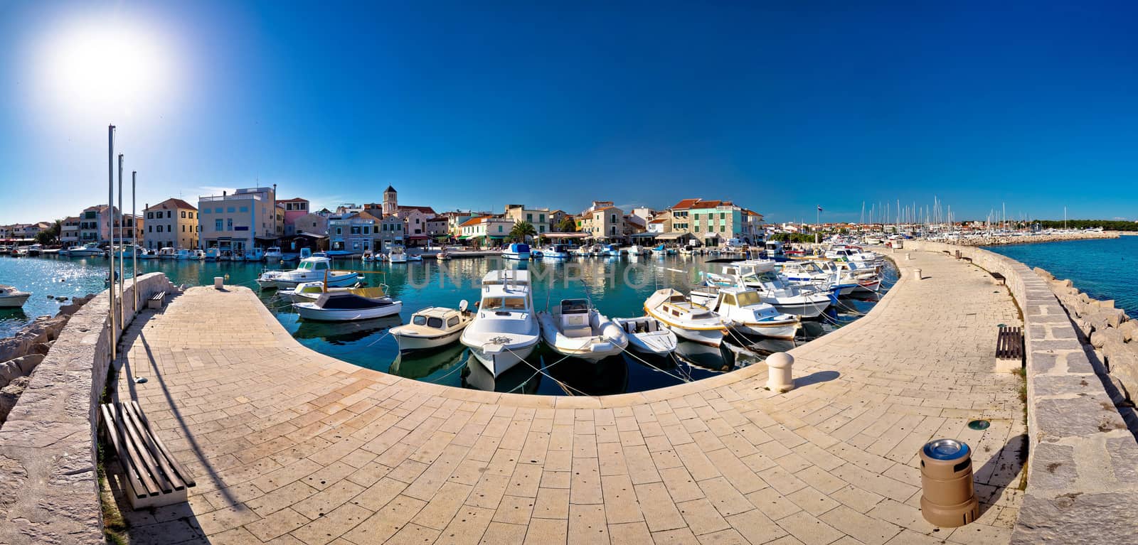 Town of Vodice waterfront panorama, Dalmatia, Croatia