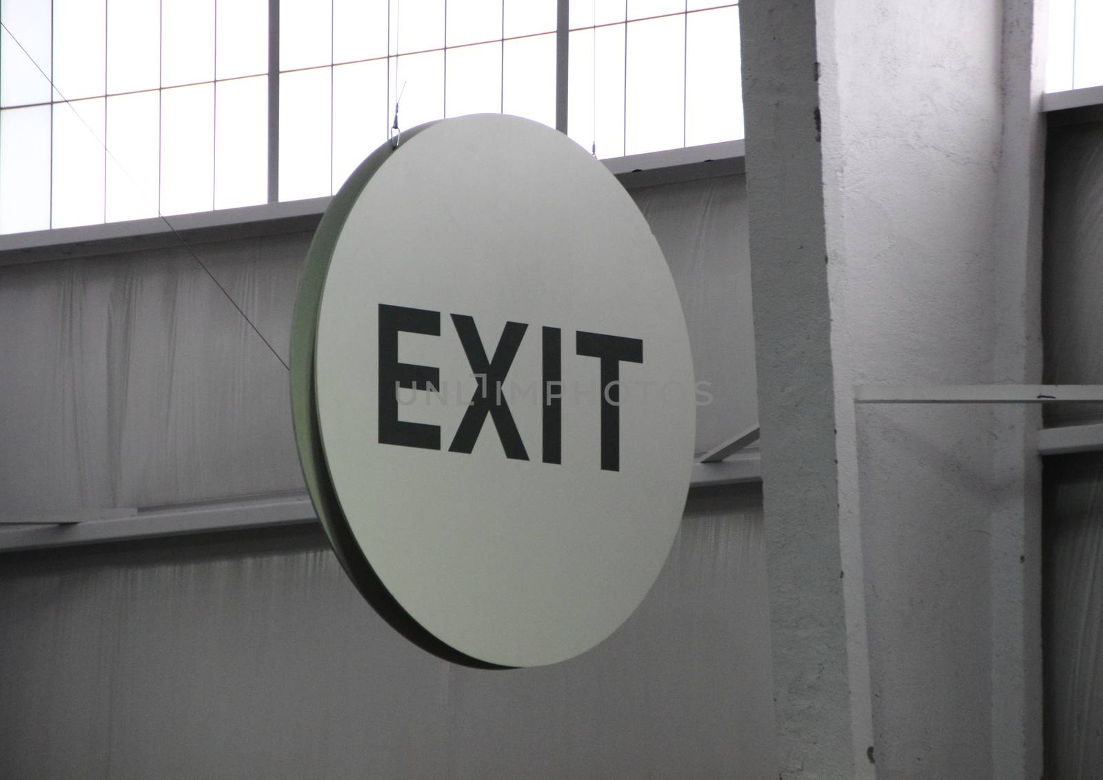 Round Exit Sign in Industrial Settings with Back light by HoleInTheBox