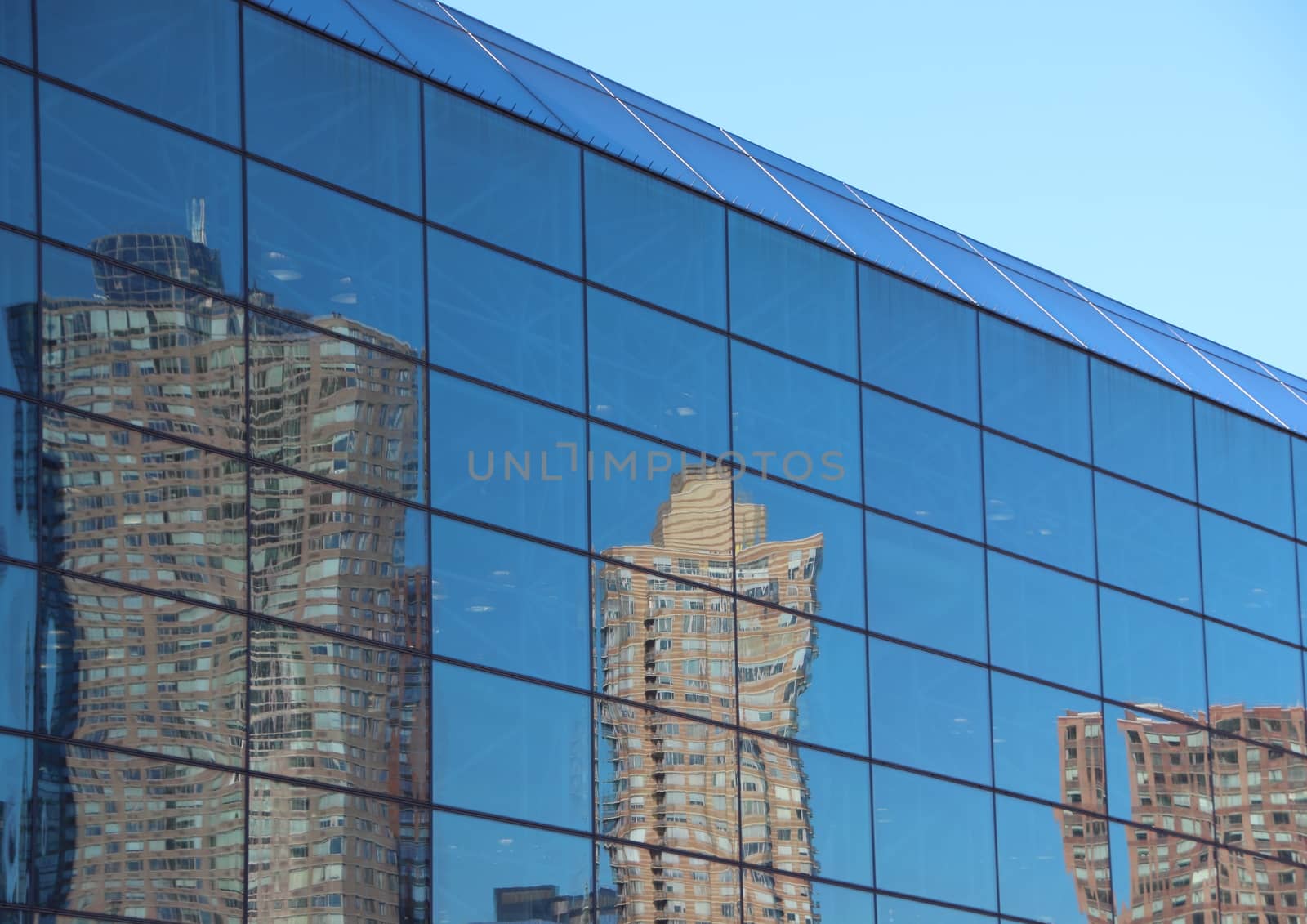 Reflection of Skyscraper in Blue Window Facade by HoleInTheBox