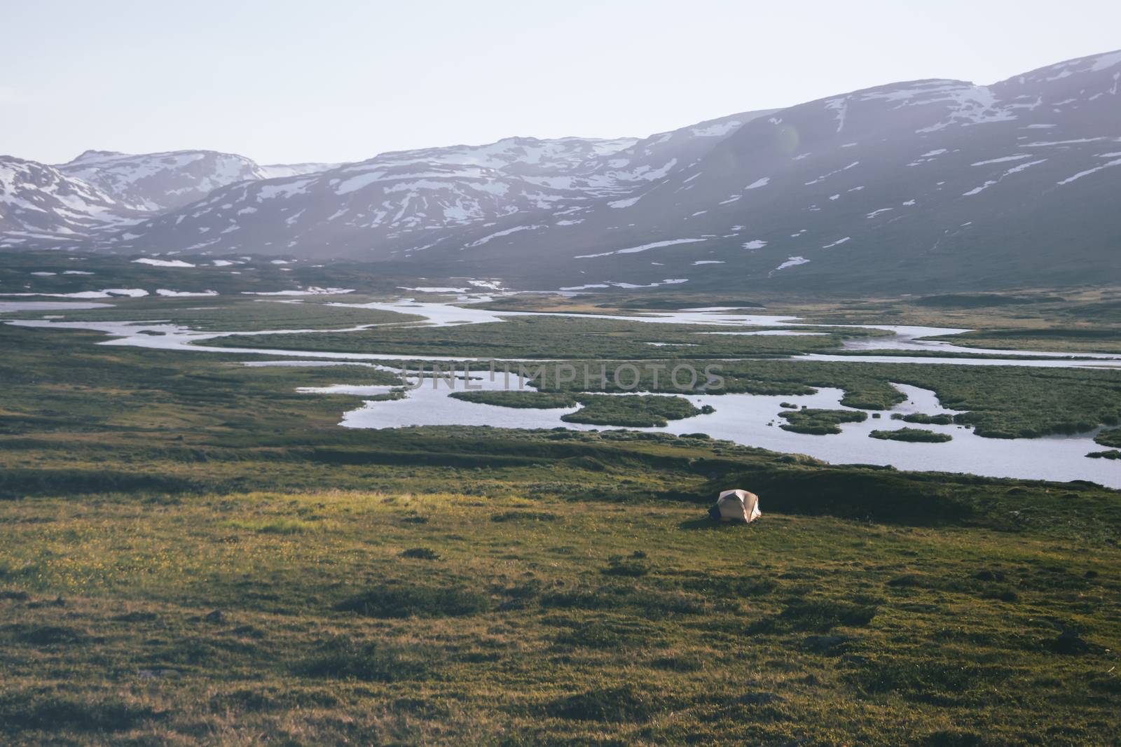 Tundra landscape in northern Lapland, Sweden