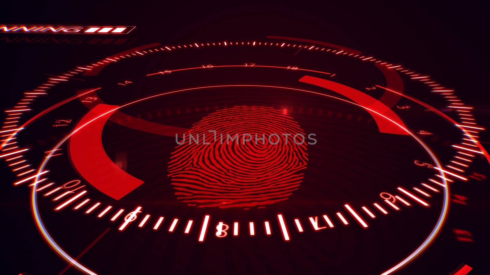 Fingerprint scanning technology. Red color. by klss