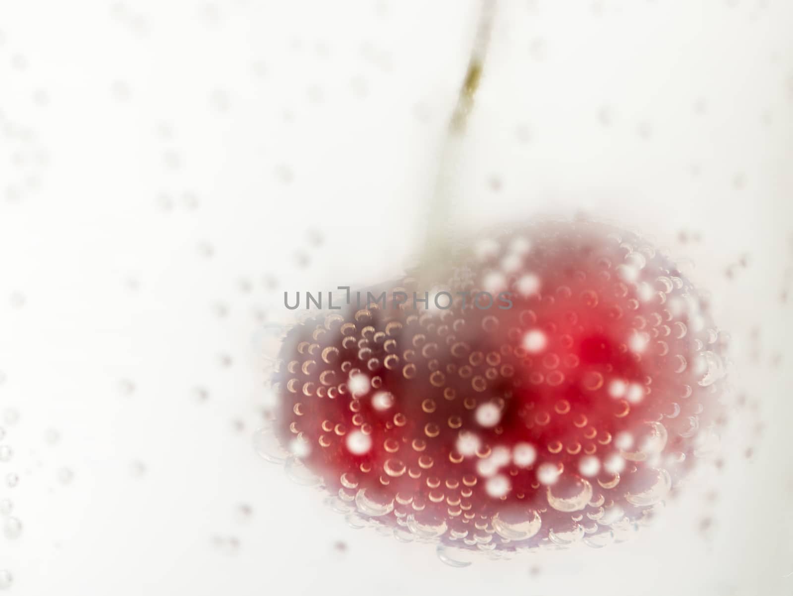 Close up one cherry in soda by dul_ny