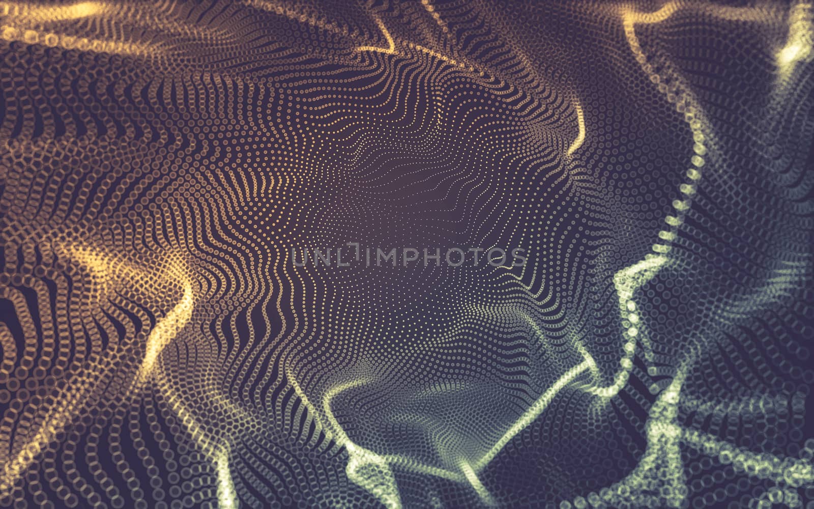 Abstract polygonal space low poly dark background with connecting dots and lines. Connection structure. 3d rendering