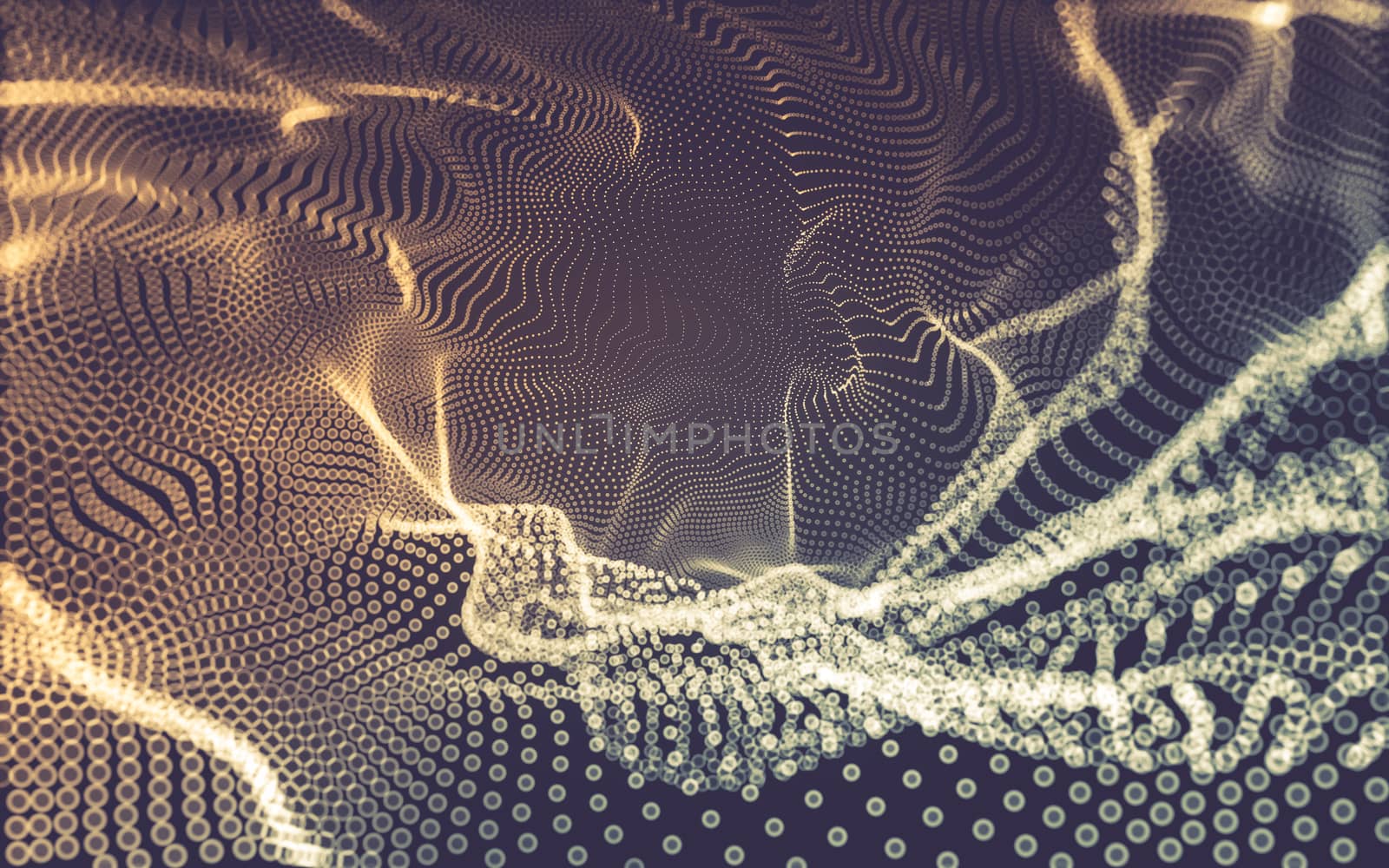 Abstract polygonal space low poly dark background, 3d rendering by teerawit