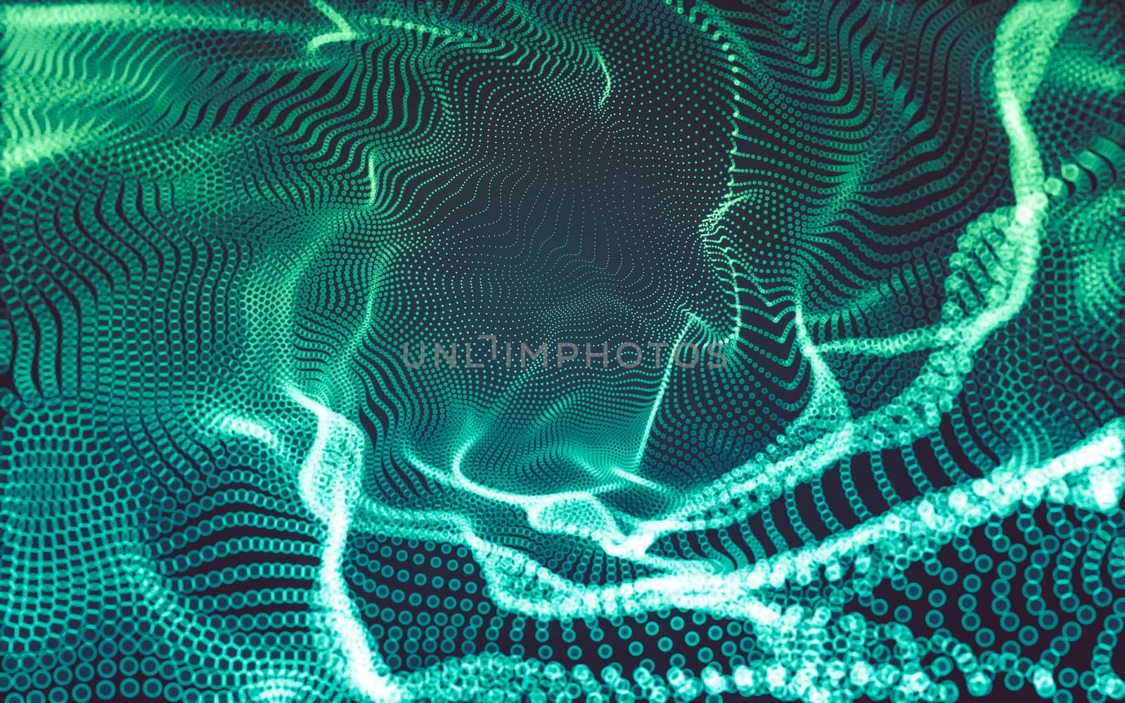 Abstract polygonal space low poly dark background with connecting dots and lines. Connection structure. 3d rendering