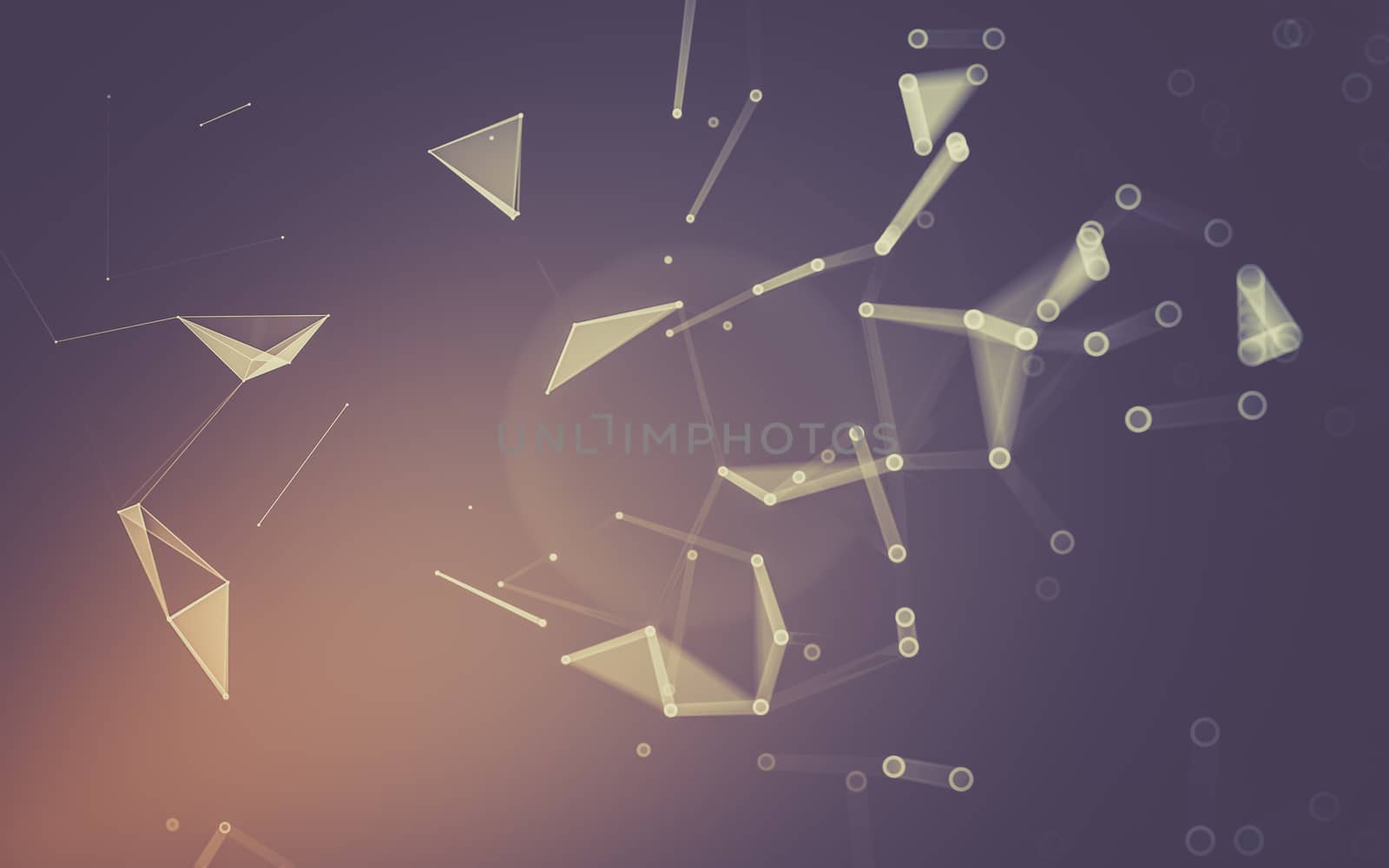 Abstract polygonal space low poly dark background, 3d rendering by teerawit