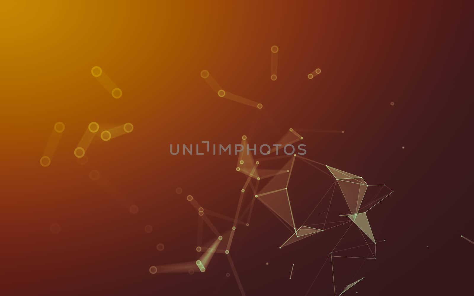 Abstract polygonal space low poly dark background, 3d rendering by teerawit