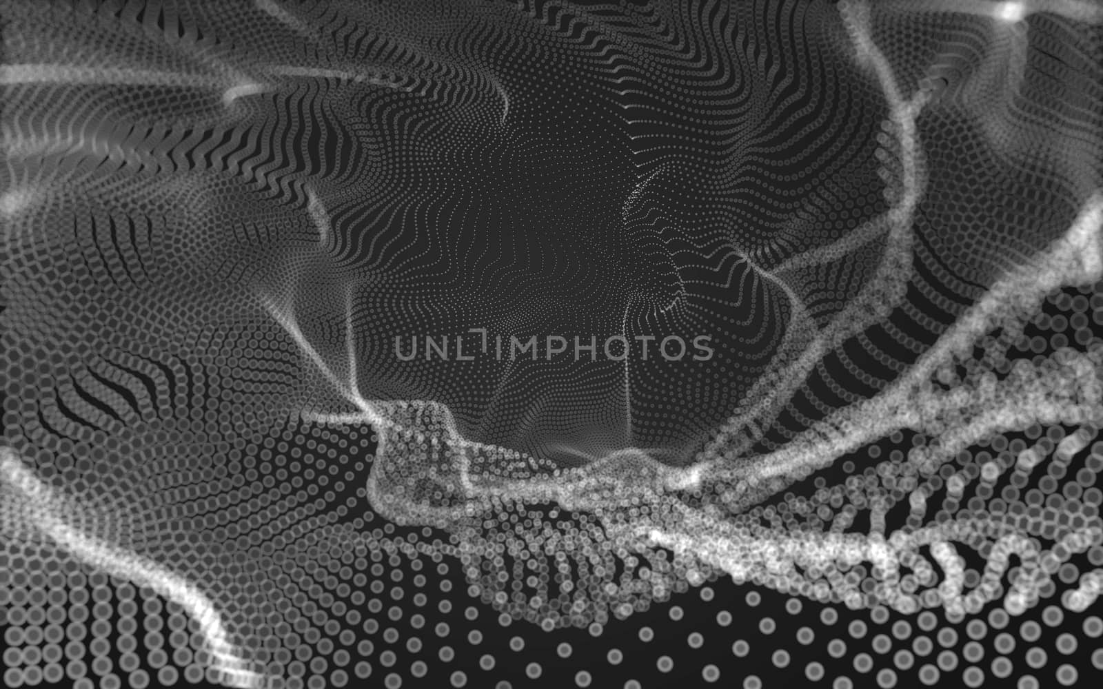 Abstract polygonal space low poly dark background with connecting dots and lines. Connection structure. 3d rendering