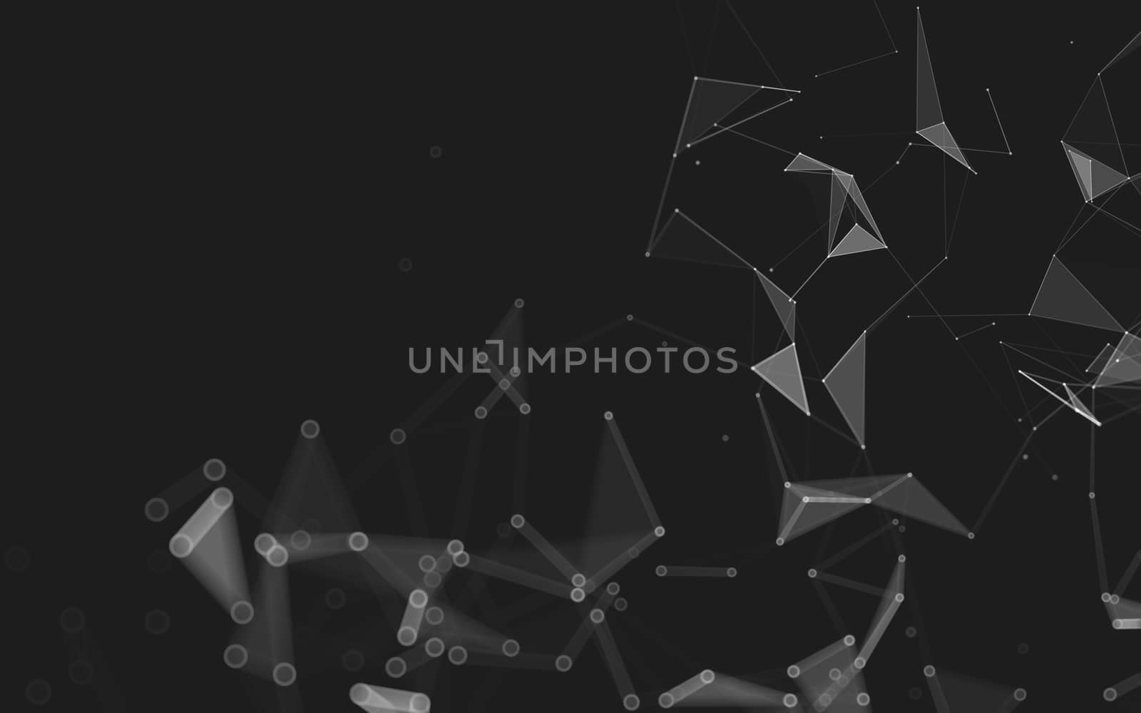 Abstract polygonal space low poly dark background with connecting dots and lines. Connection structure. 3d rendering