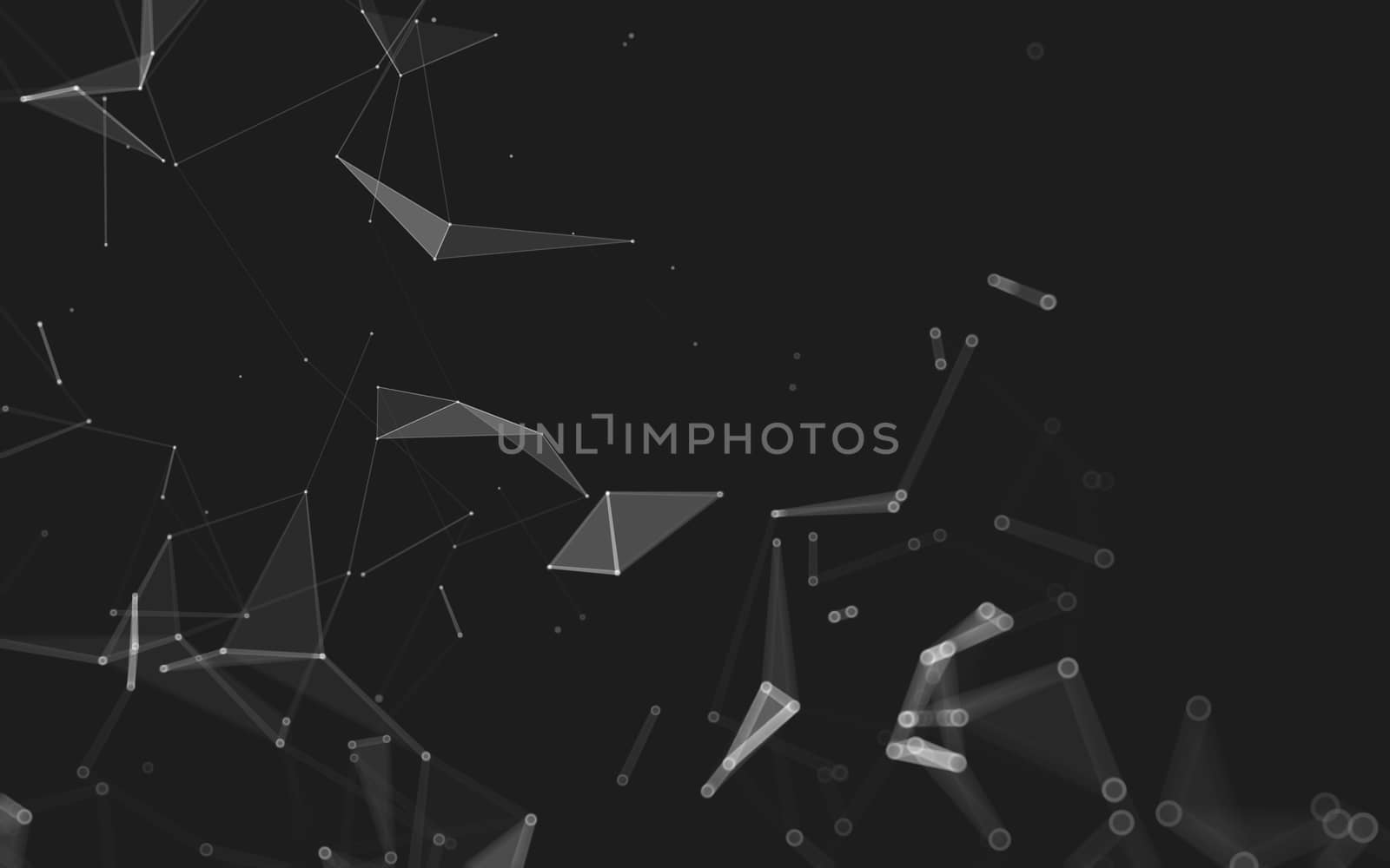 Abstract polygonal space low poly dark background with connecting dots and lines. Connection structure. 3d rendering