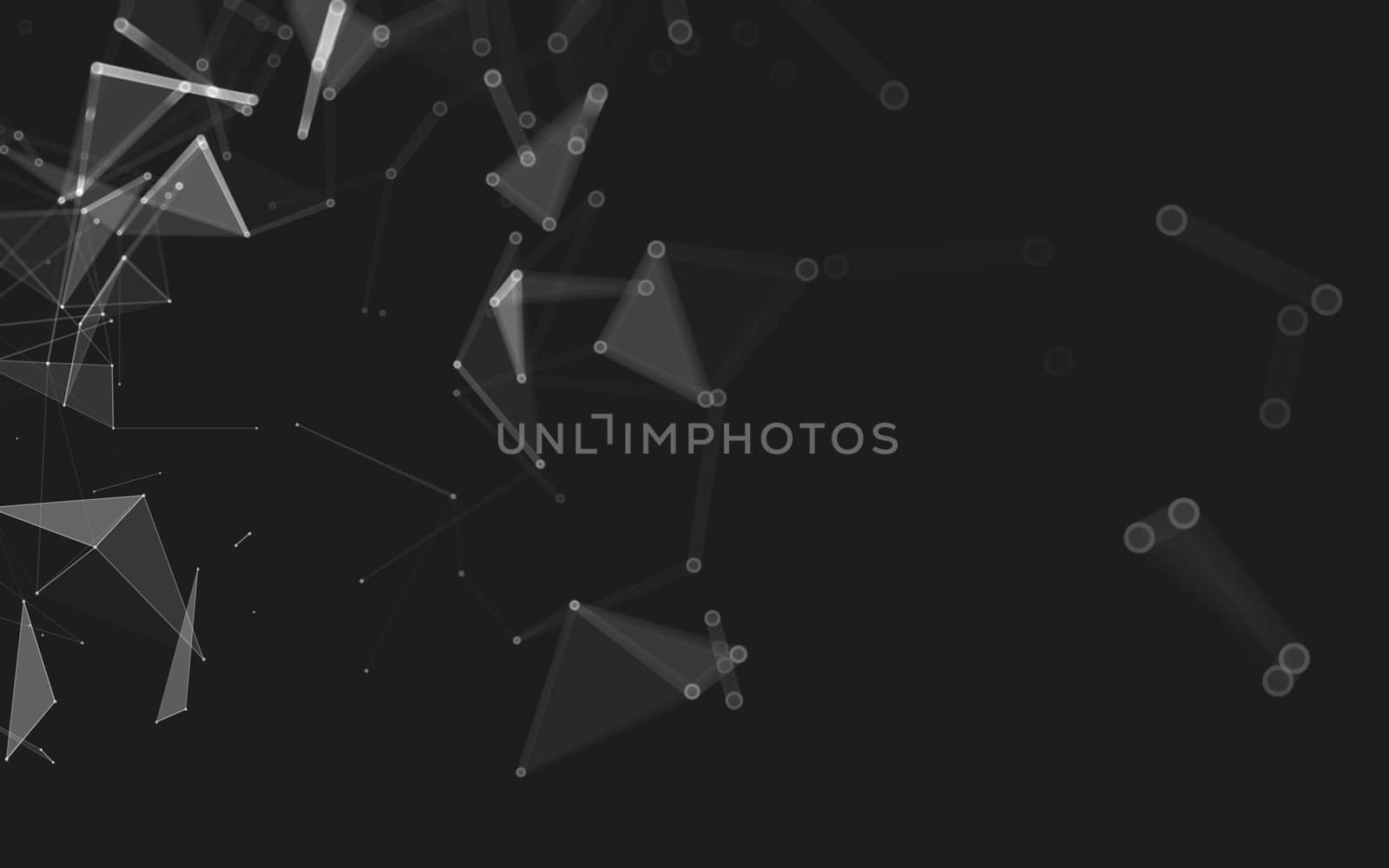 Abstract polygonal space low poly dark background with connecting dots and lines. Connection structure. 3d rendering