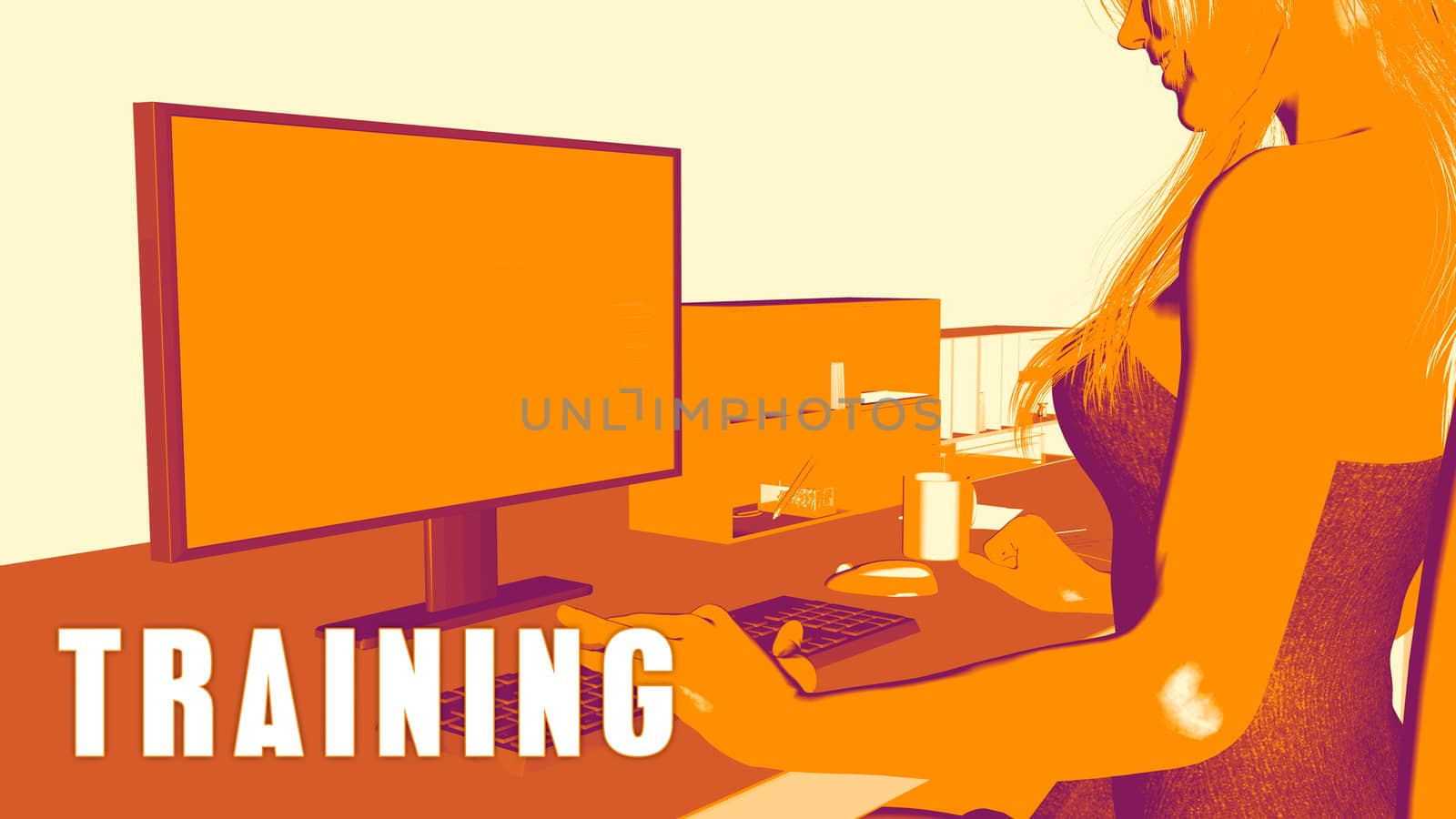  Training Concept Course with Woman Looking at Computer