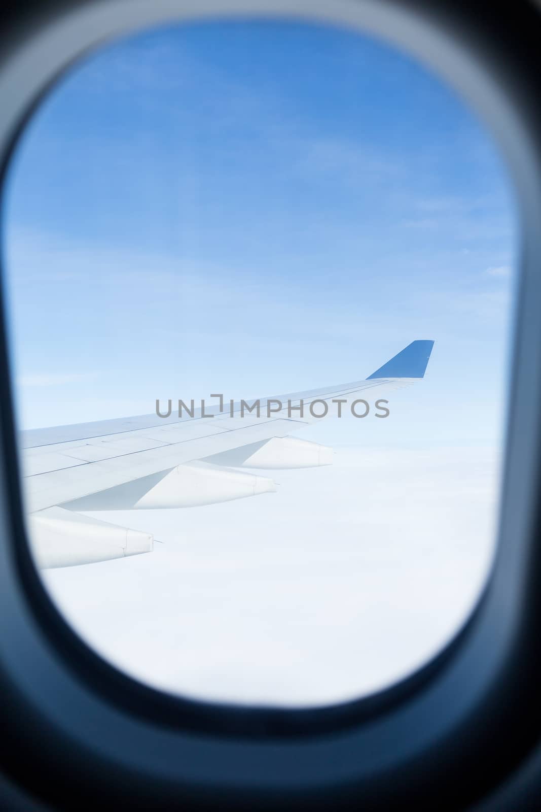 View from a window outside an airplane by leungchopan