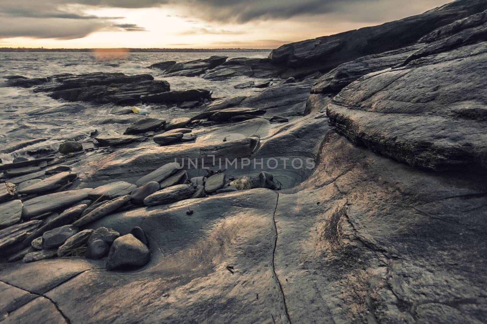 Rocky Coast in Rhode Island by patricklienin