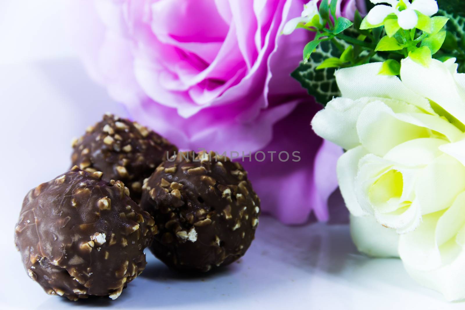 Almond Chocolate Ball and Roses by suriyaph