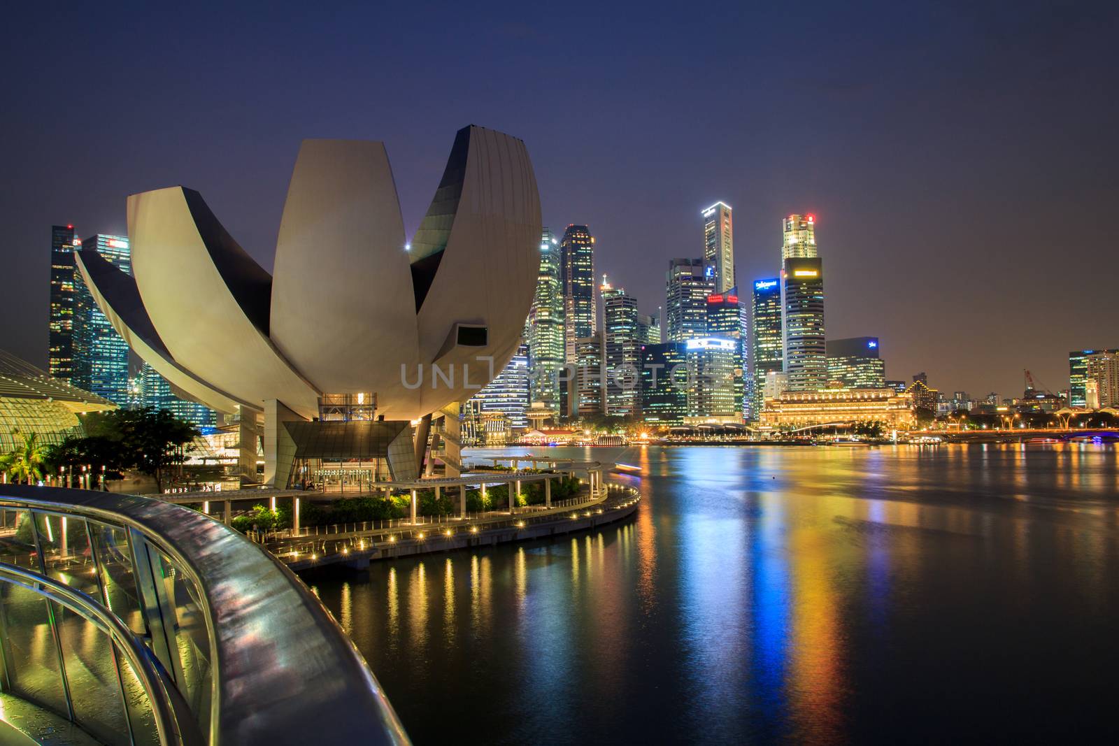 Singapore Skyline and view of Marina Bay