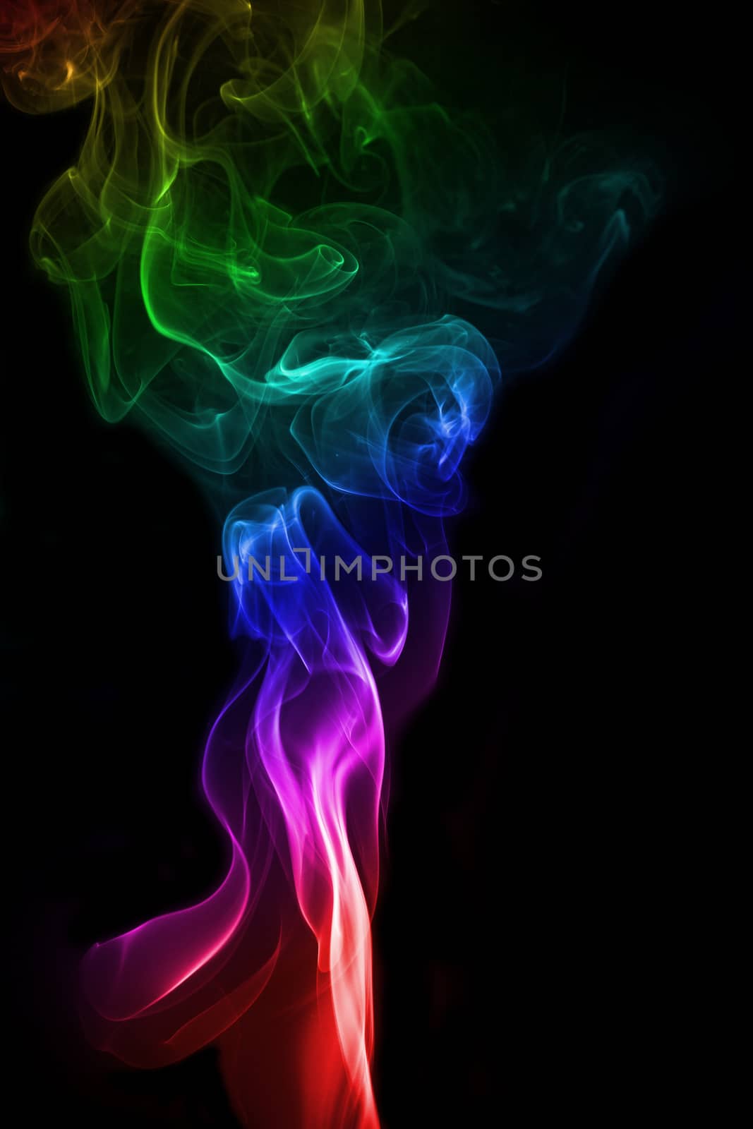 Smoke abstract background, colorful smoke of Joss stick