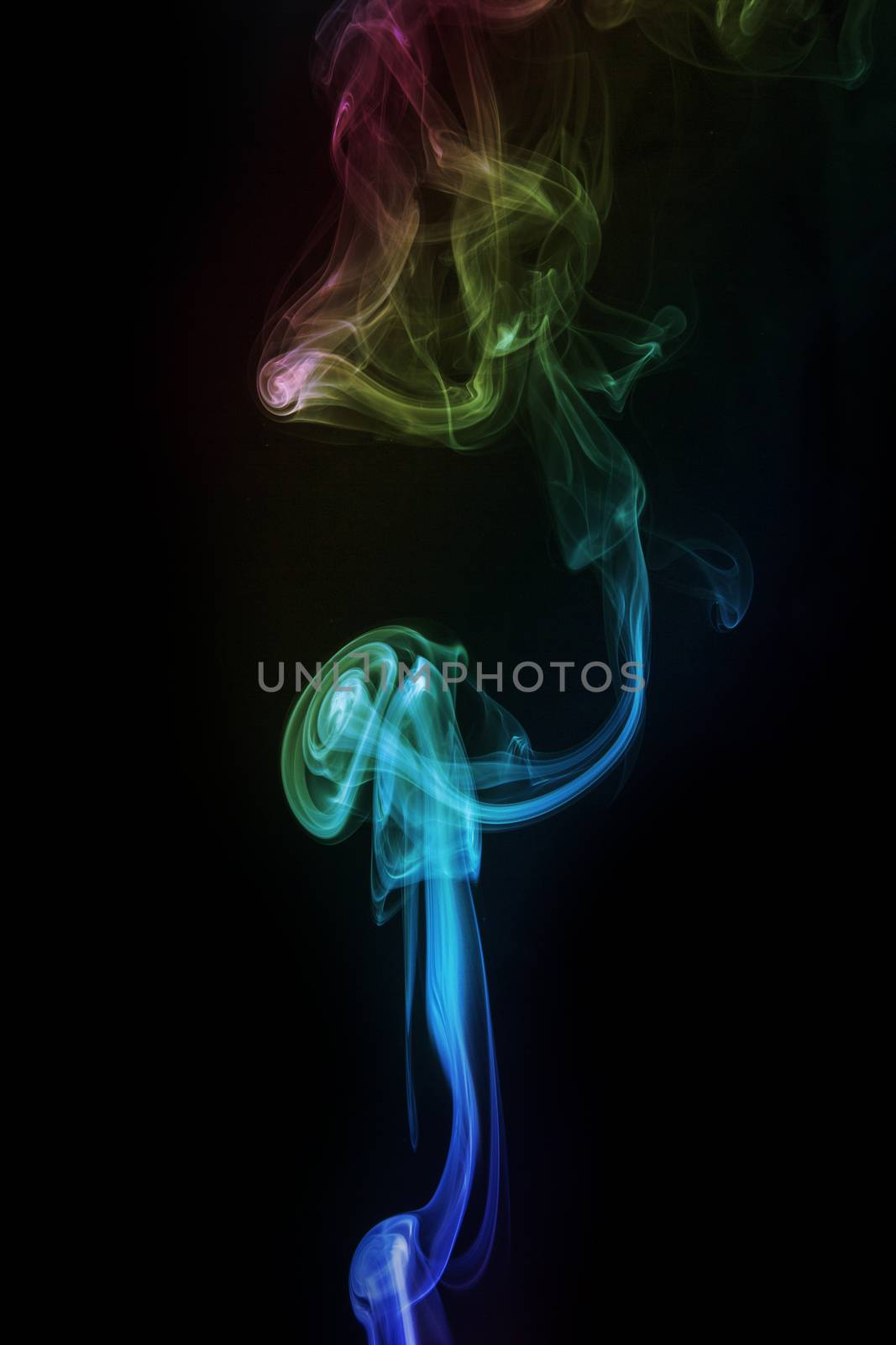 abstract background, colorful smoke of Joss stick