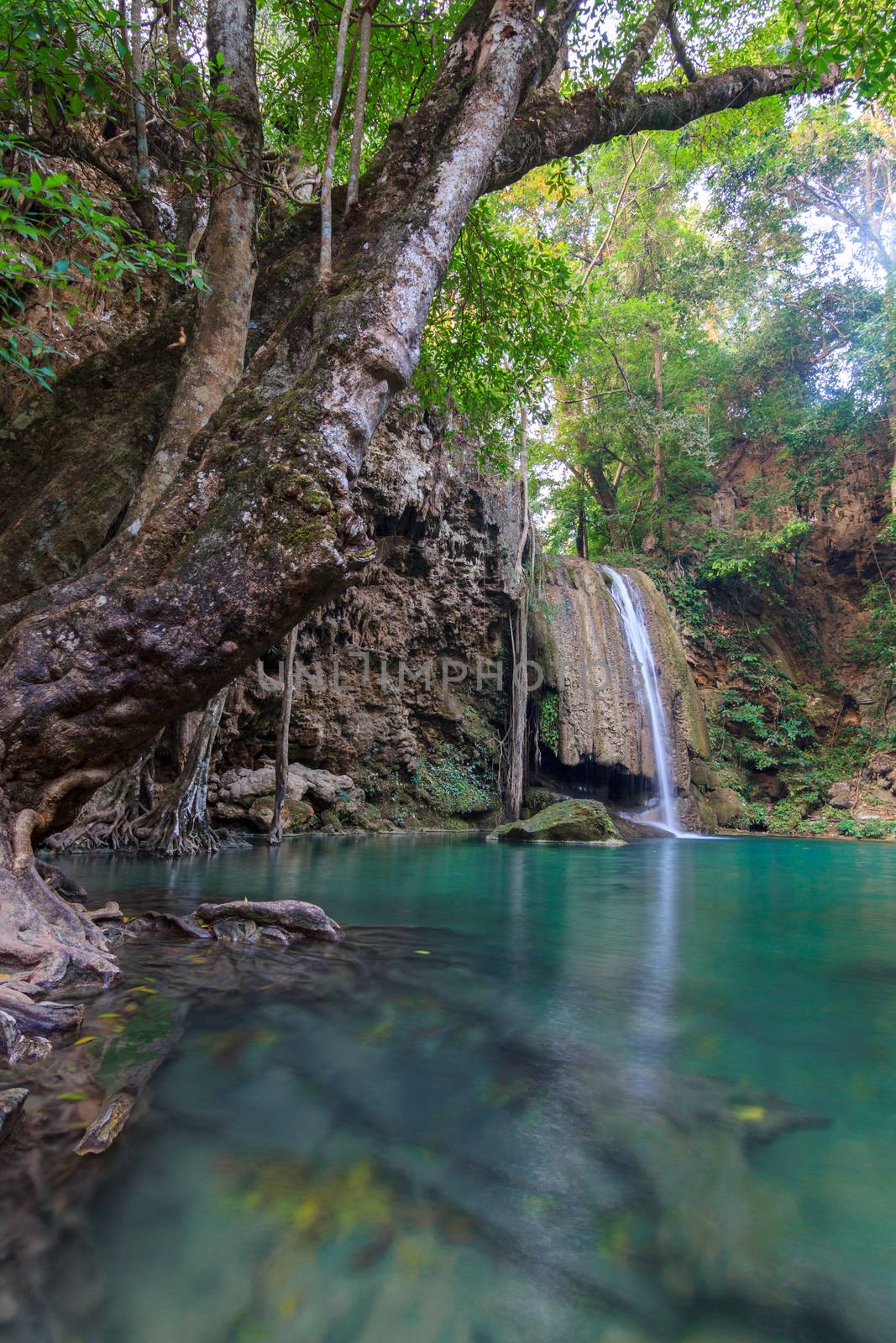 Erawan Waterfall in National Park by theerapoll