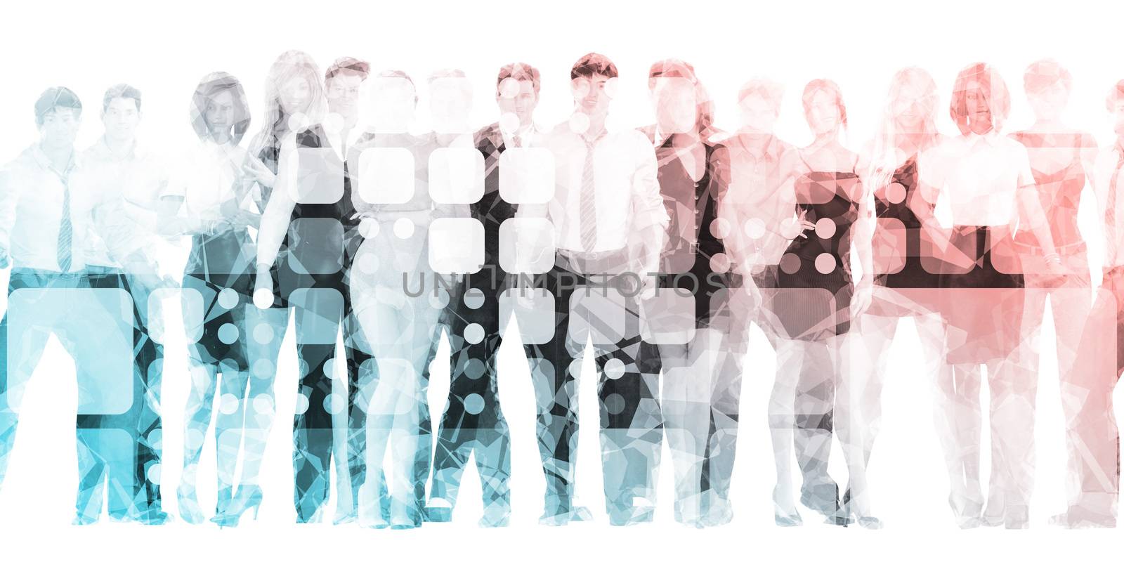 Empowered Professionals Working as a Team Concept