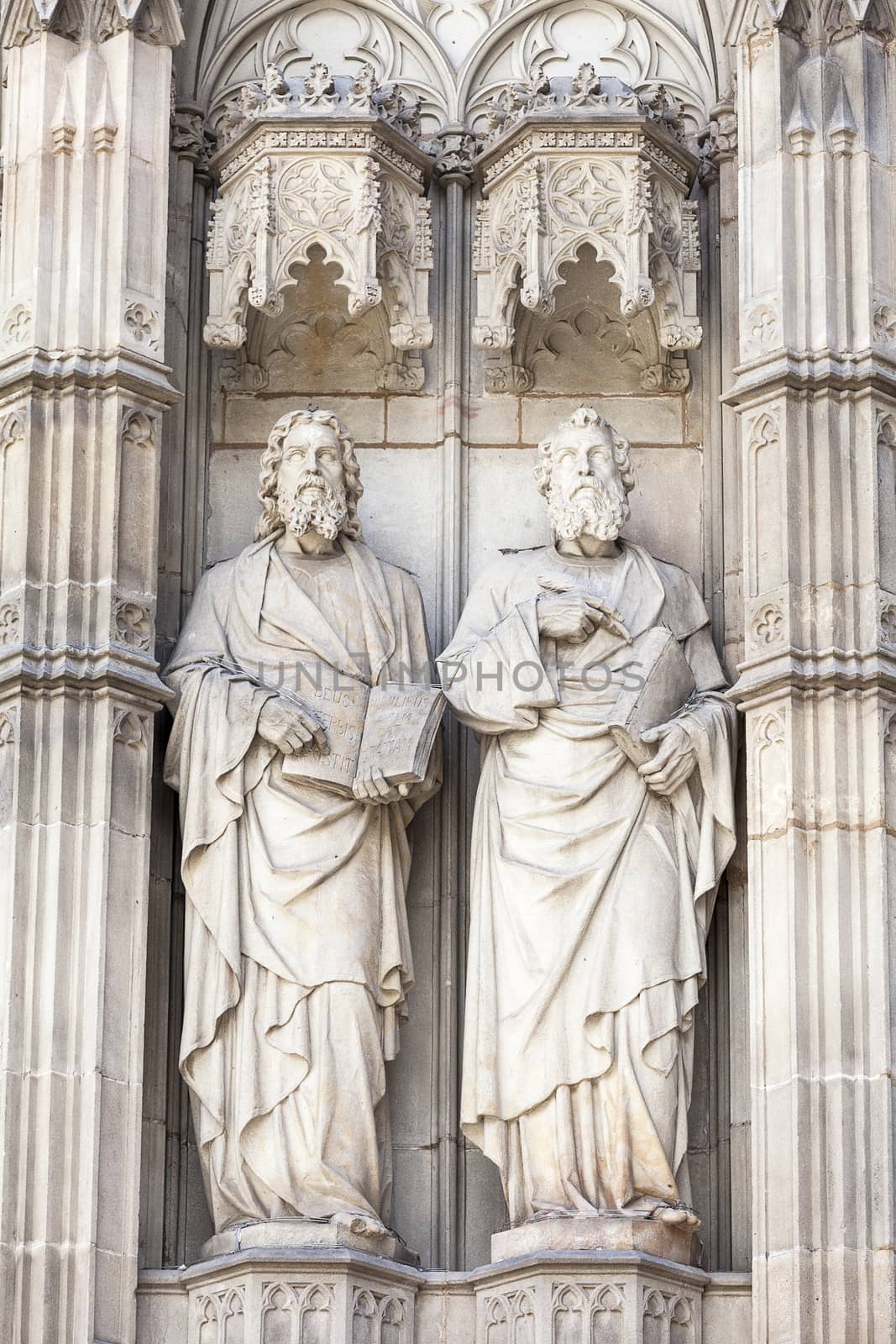 Details of Barcelona Cathedral in Gothic Quarter, Spain