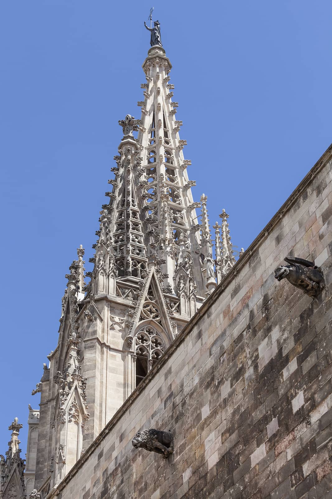 Details of Barcelona Cathedral in Gothic Quarter, Spain