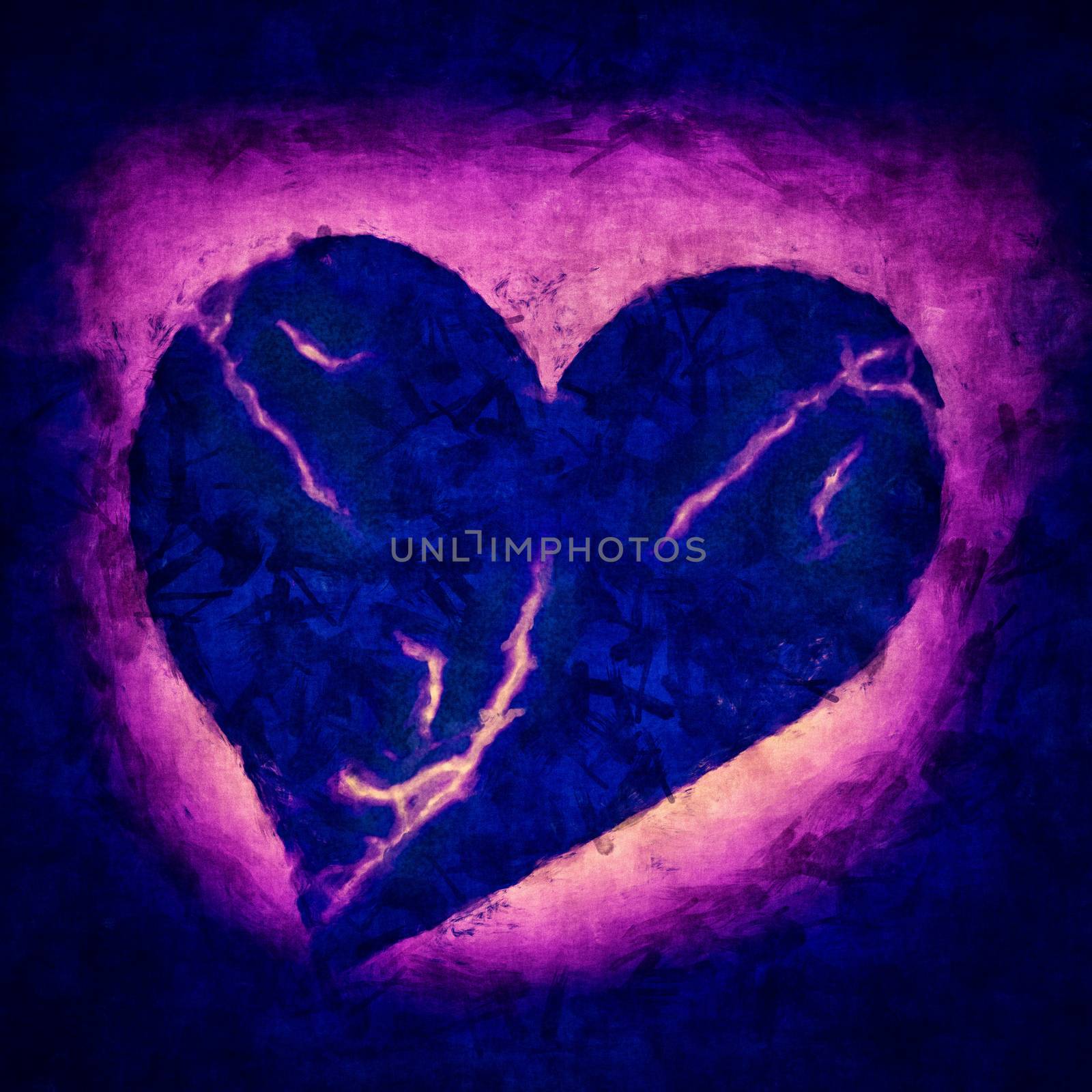 Dark Illustration of a sad dying heart