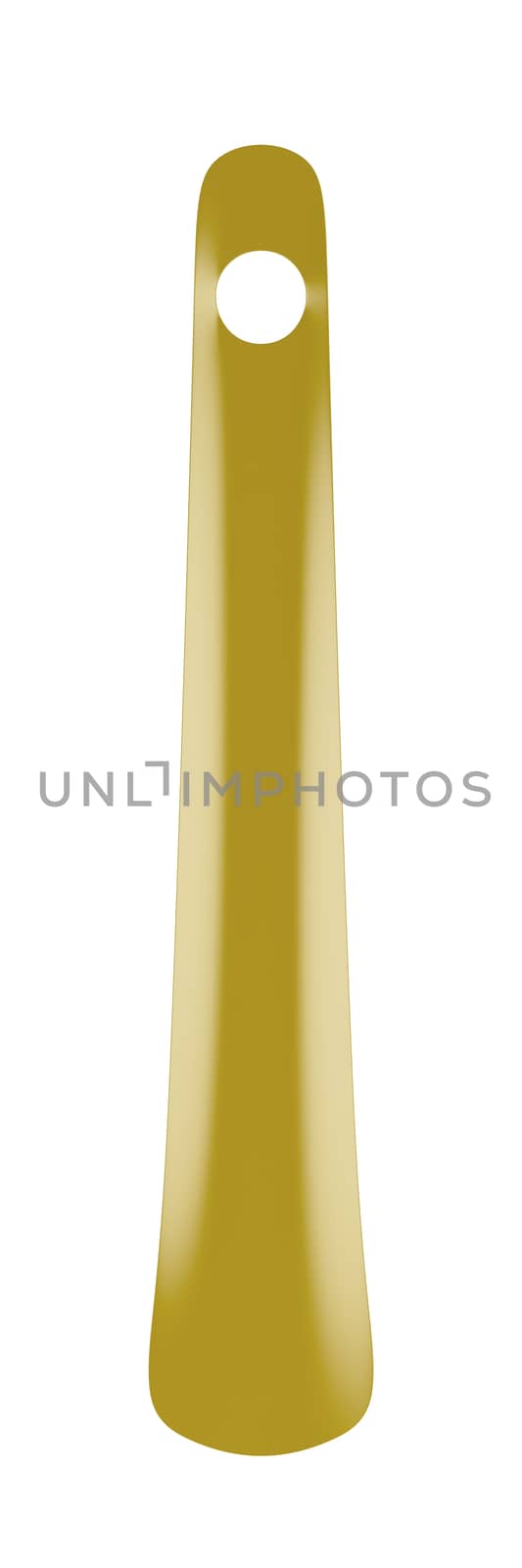 Plastic shoehorn isolated on white background