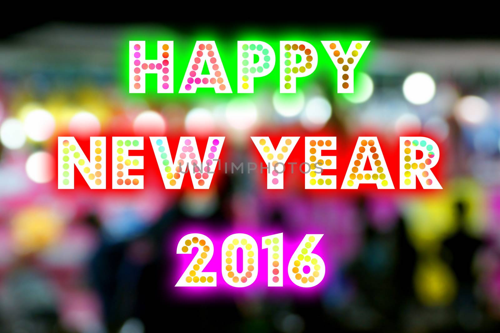 HAPPY NEW YEAR 2016 word with colorful decoration by mranucha