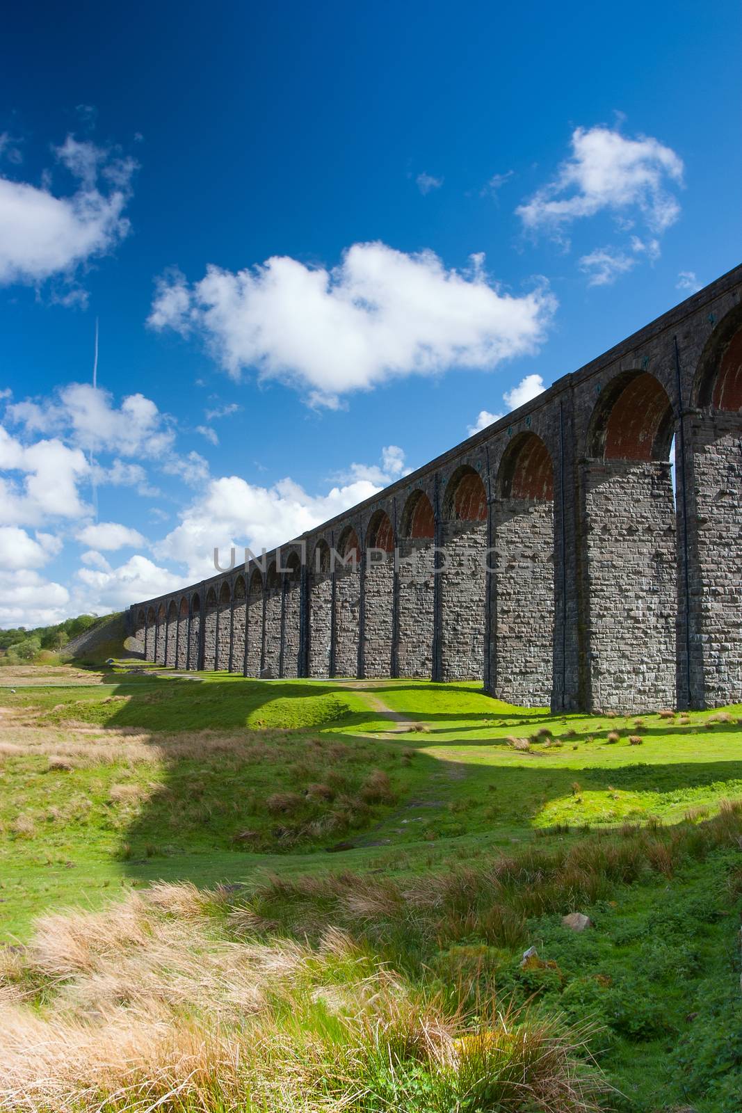 Famous Ribblehead Viaduct in Yorkshire Dales National Park,Great Britain