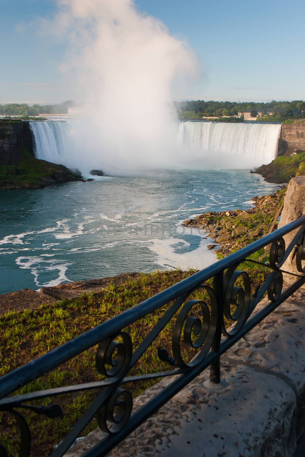 Niagara Falls at sunrise - cascading water in Ontario, Canada