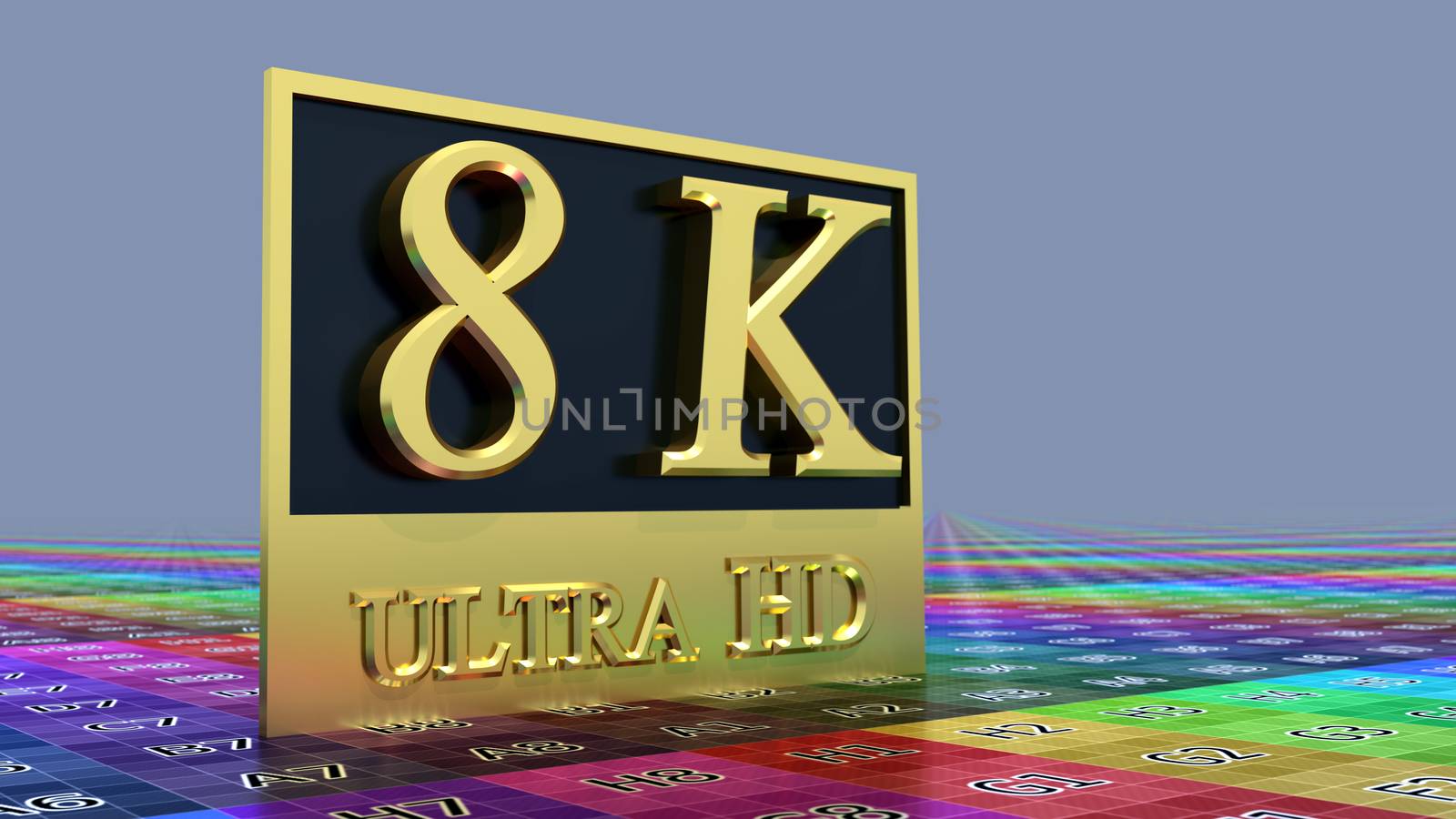 Ultra HD 8K icon on the color background