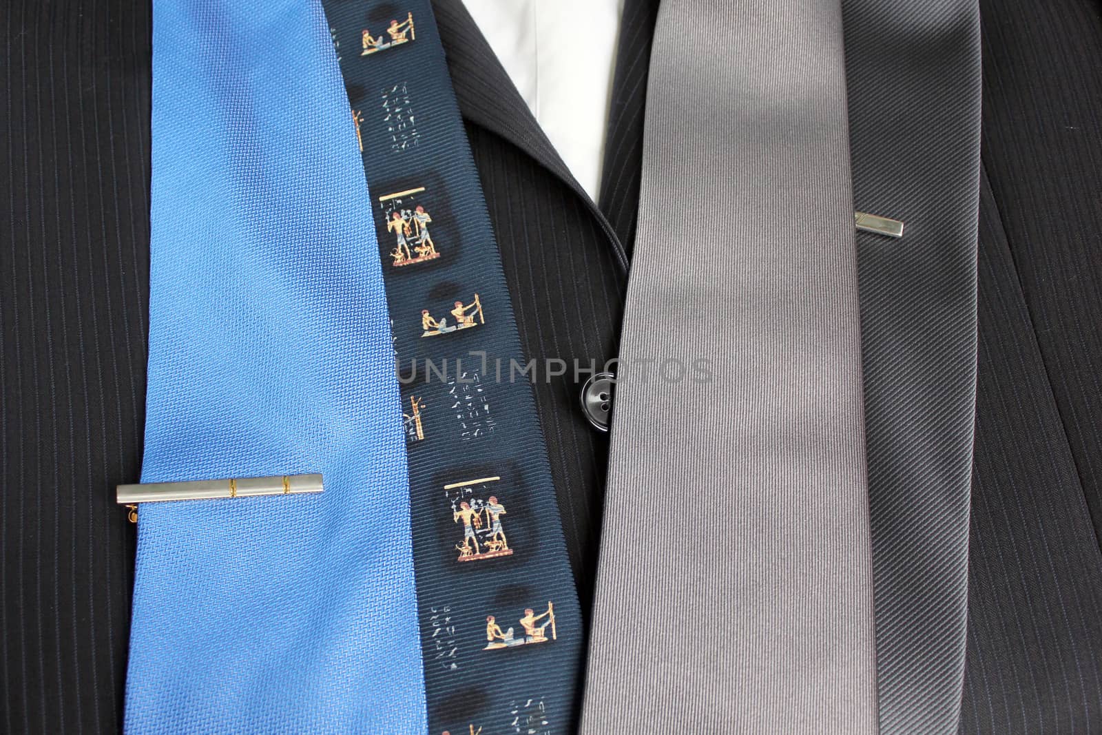 Some ties on a choice to a business suit