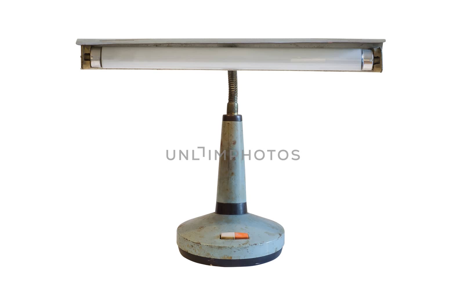 Old metal table-lamp on white background. by koson