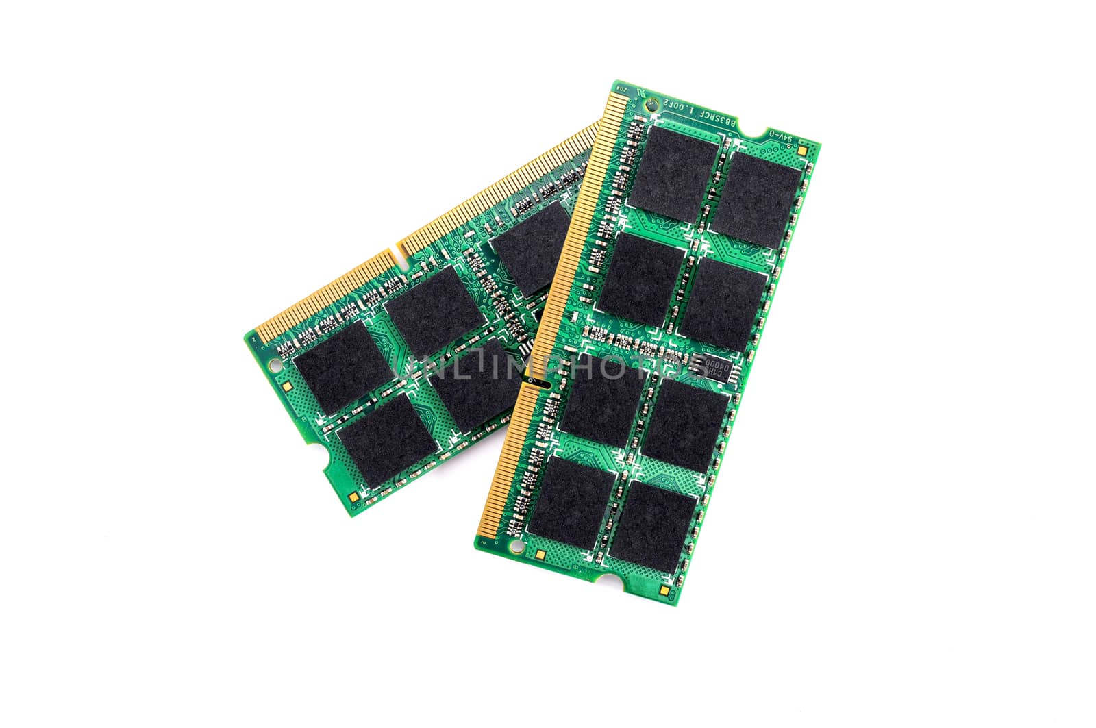 Computer RAM modules on white background. by koson