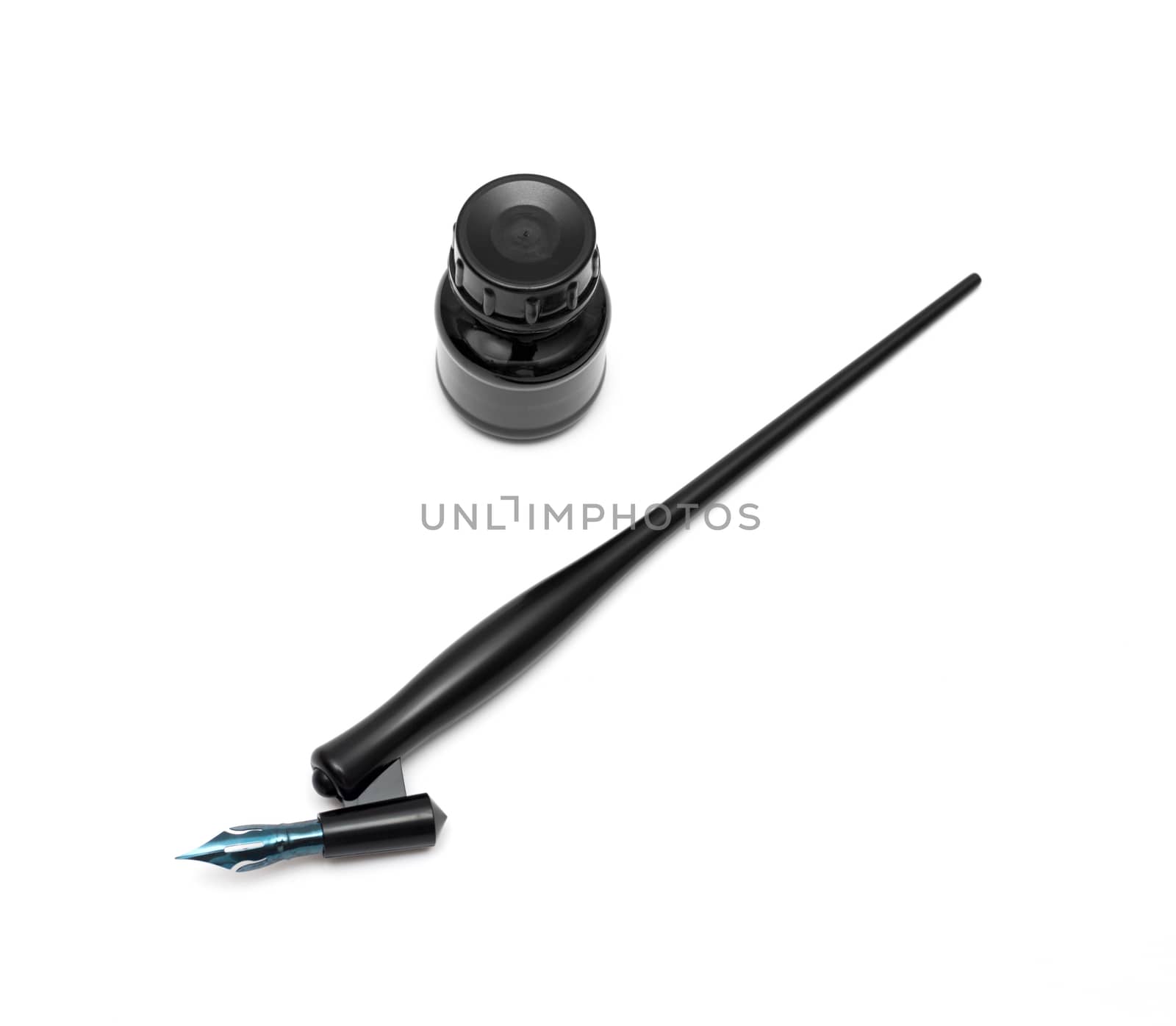 calligraphy pen isolated on white background