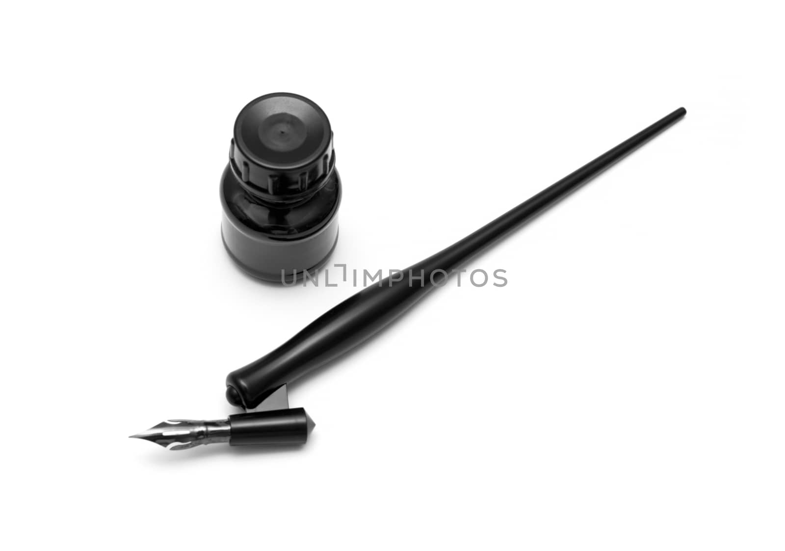 calligraphy pen isolated on white background by DNKSTUDIO