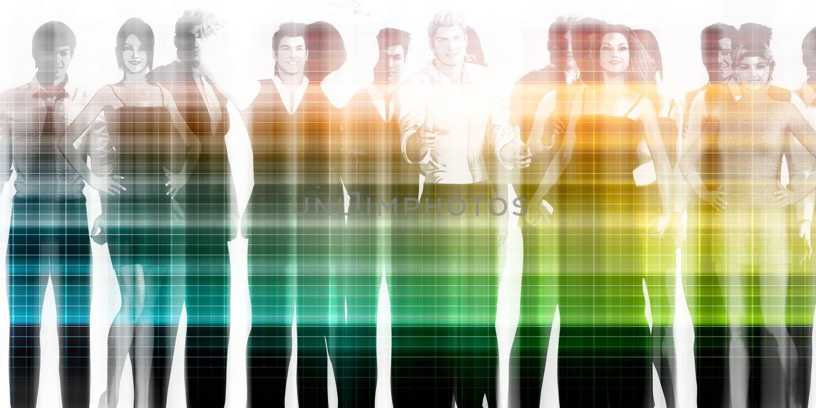 Management Team and Leader of a Group of Businessmen