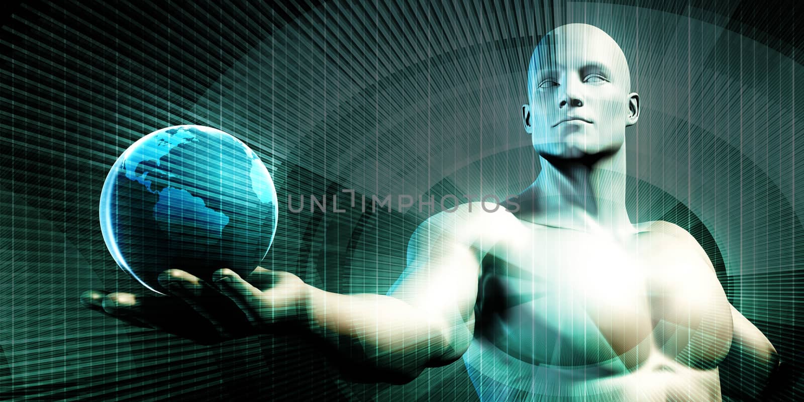 Businessman Holding the World in His Hands Illustration