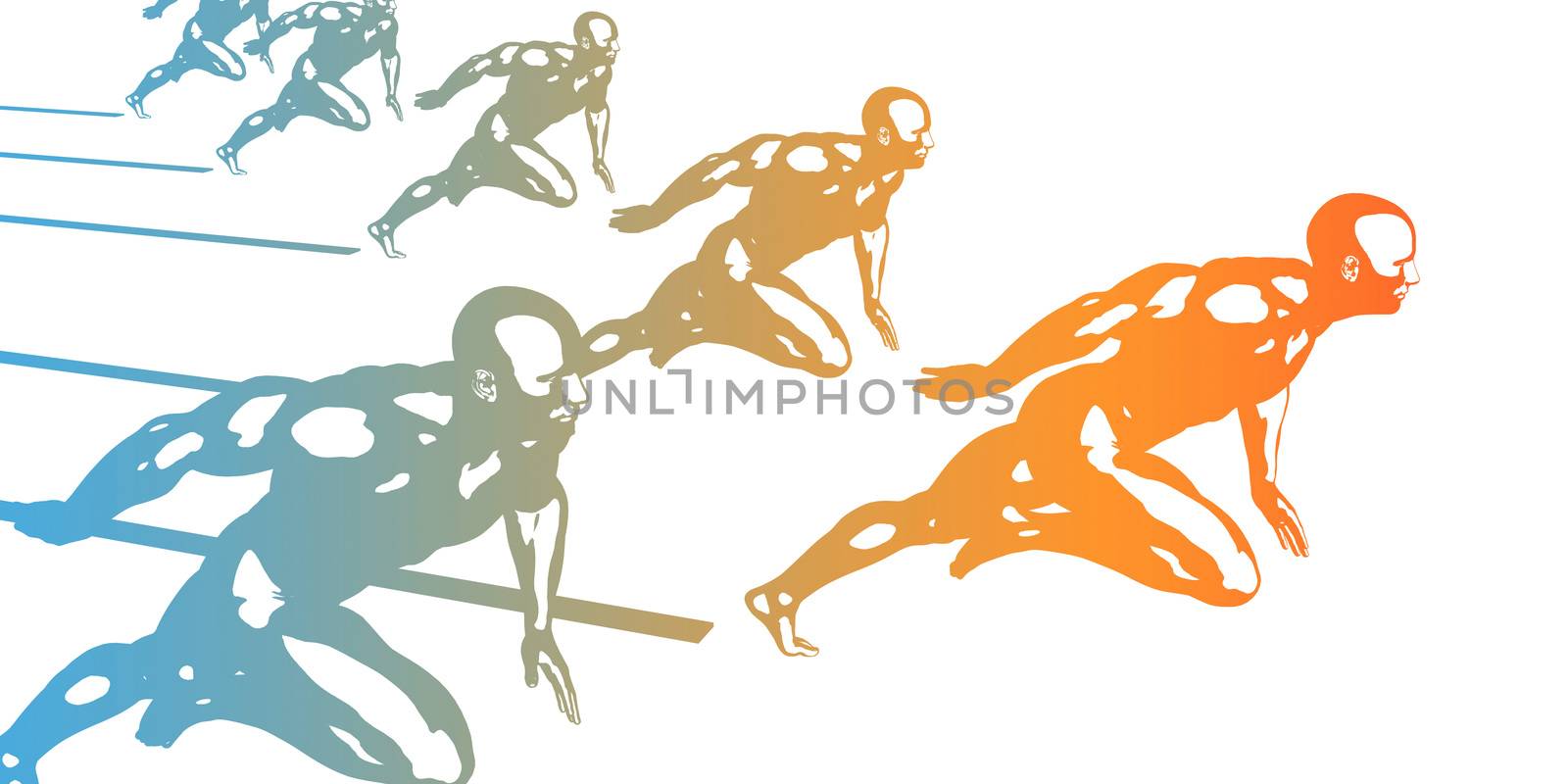 Running Silhouette Background as a Sport Concept
