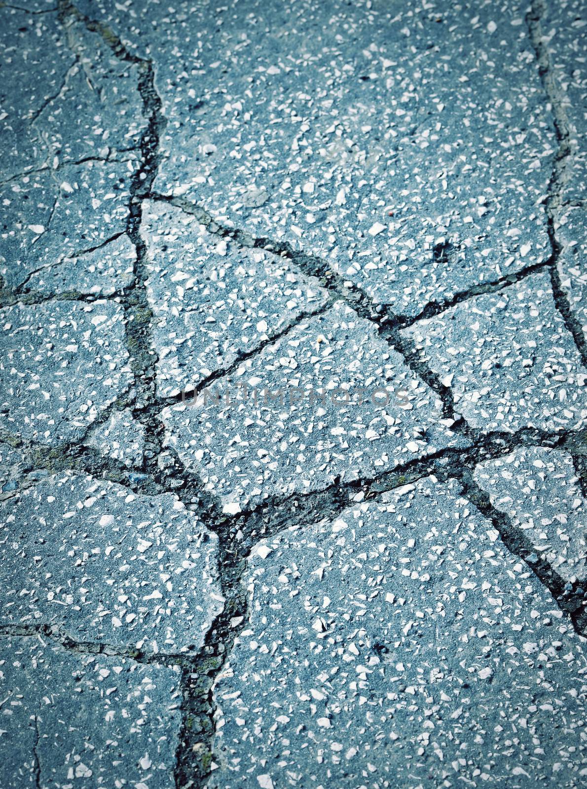 Retro asphalt pavement broken cracks by Ahojdoma